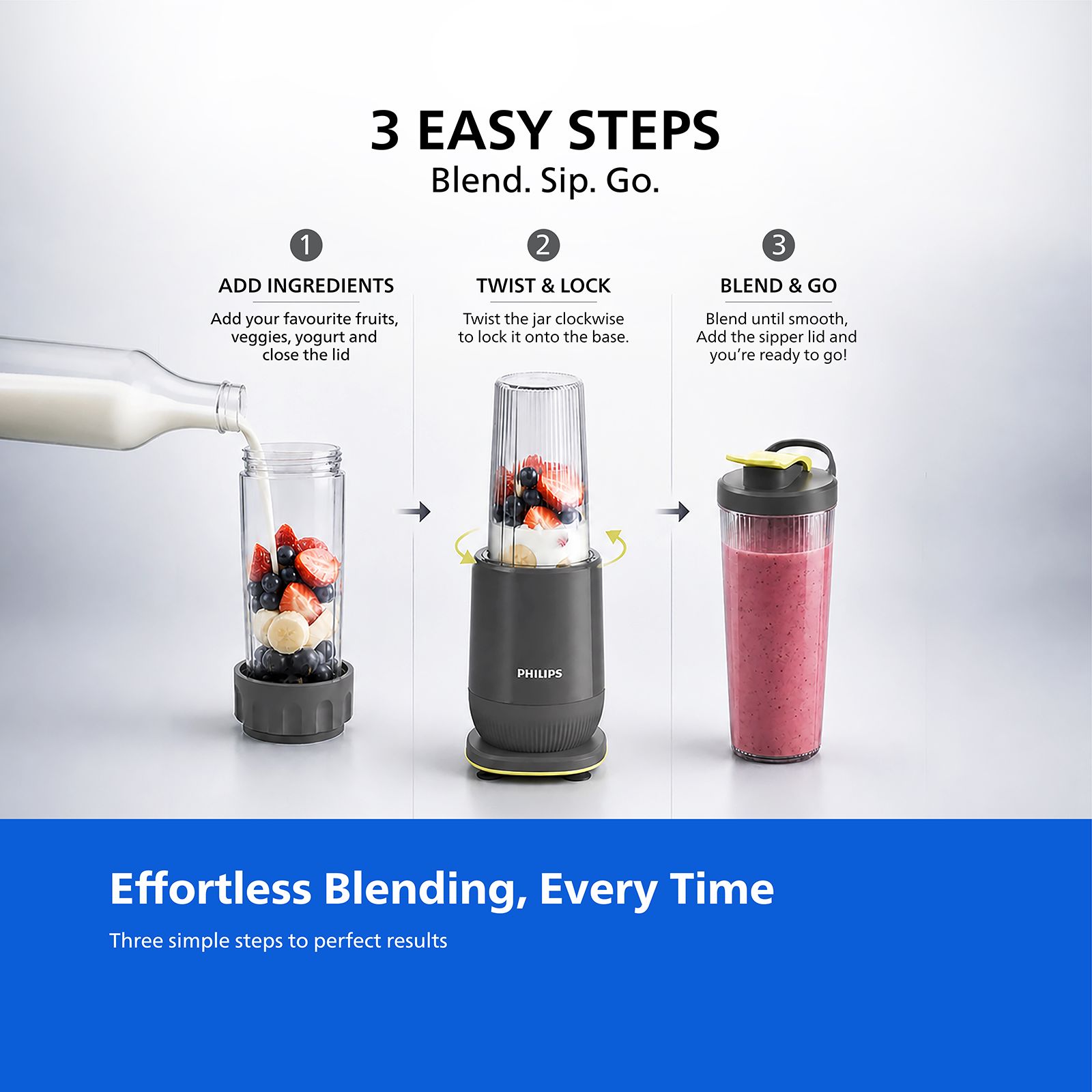 Philips HR2613/00 350 Watt 3 Jars Juicer Blender (25000 RPM, Leak-Proof Sipper Lid, Grey)_8
