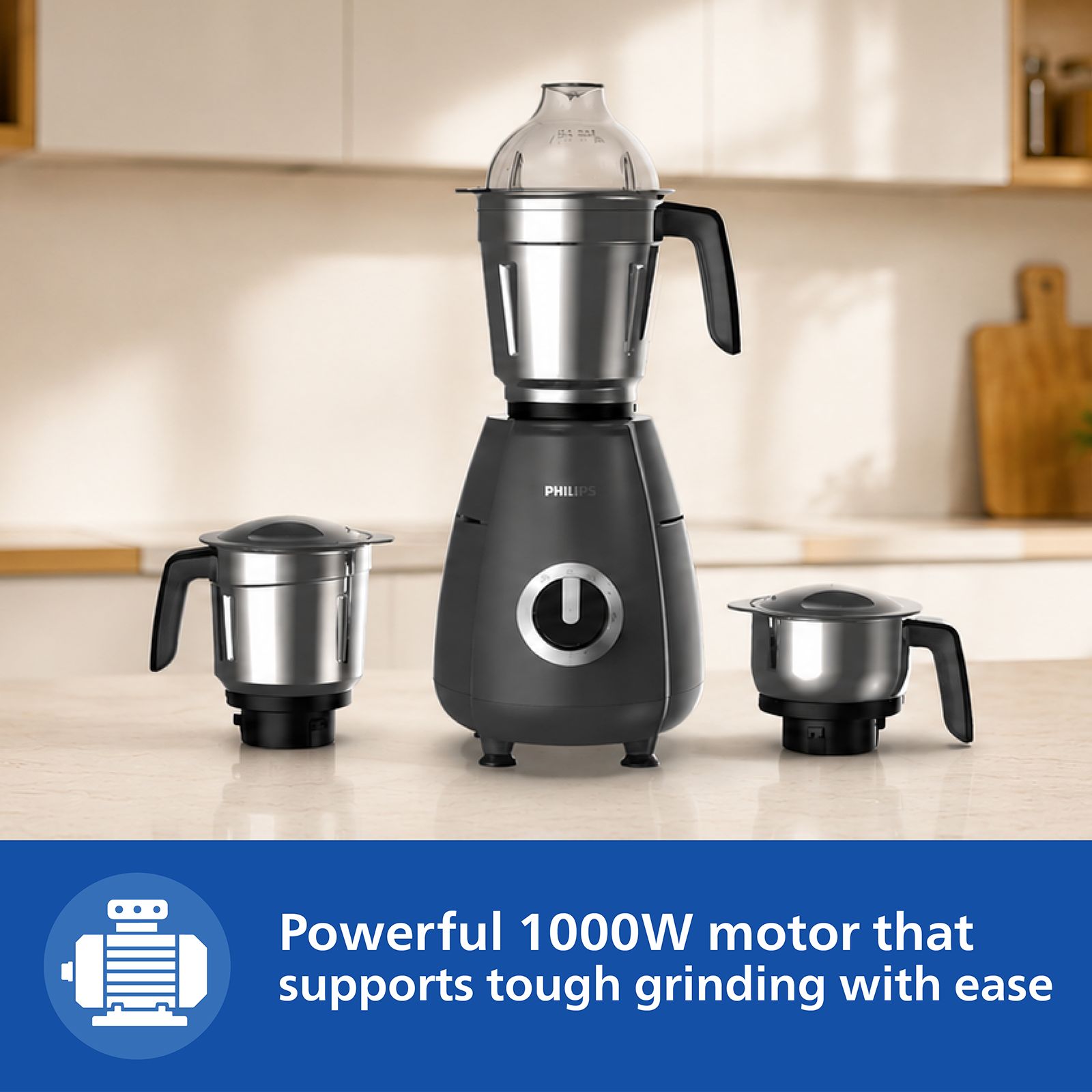 PHILIPS HR7731/00 1000 Watt 3 Jars Mixer Grinder (21000 RPM, Fast Precision Grinding, Grey) PHILIPS HR7731/00 1000 Watt 3 Jars Mixer Grinder (21000 RPM, Fast Precision Grinding, Grey)_4