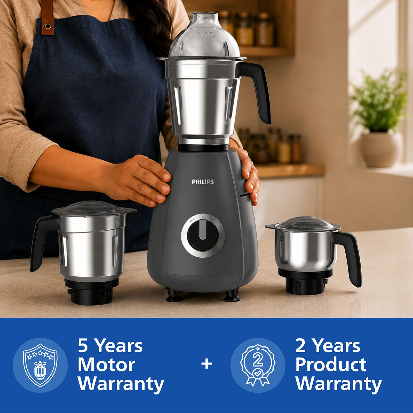 PHILIPS HR7731/00 1000 Watt 3 Jars Mixer Grinder (21000 RPM, Fast Precision Grinding, Grey) PHILIPS HR7731/00 1000 Watt 3 Jars Mixer Grinder (21000 RPM, Fast Precision Grinding, Grey)_9