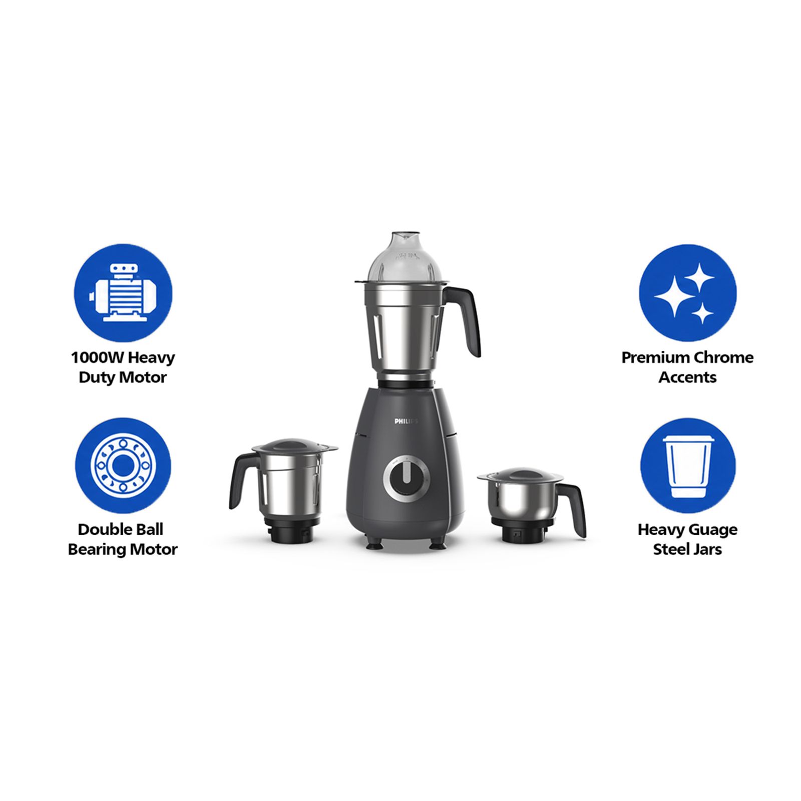 PHILIPS HR7731/00 1000 Watt 3 Jars Mixer Grinder (21000 RPM, Fast Precision Grinding, Grey) PHILIPS HR7731/00 1000 Watt 3 Jars Mixer Grinder (21000 RPM, Fast Precision Grinding, Grey)_10