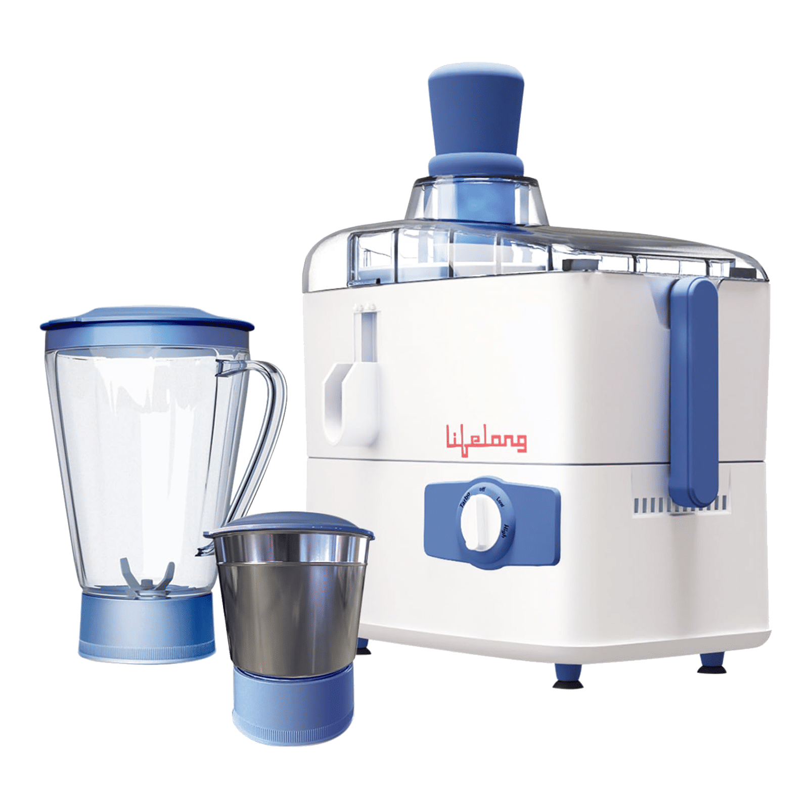 Lifelong LLJMG04 450 Watt 2 Jars Juicer Mixer Grinder (18000 RPM, 2 Speed Control, White & Blue)_1