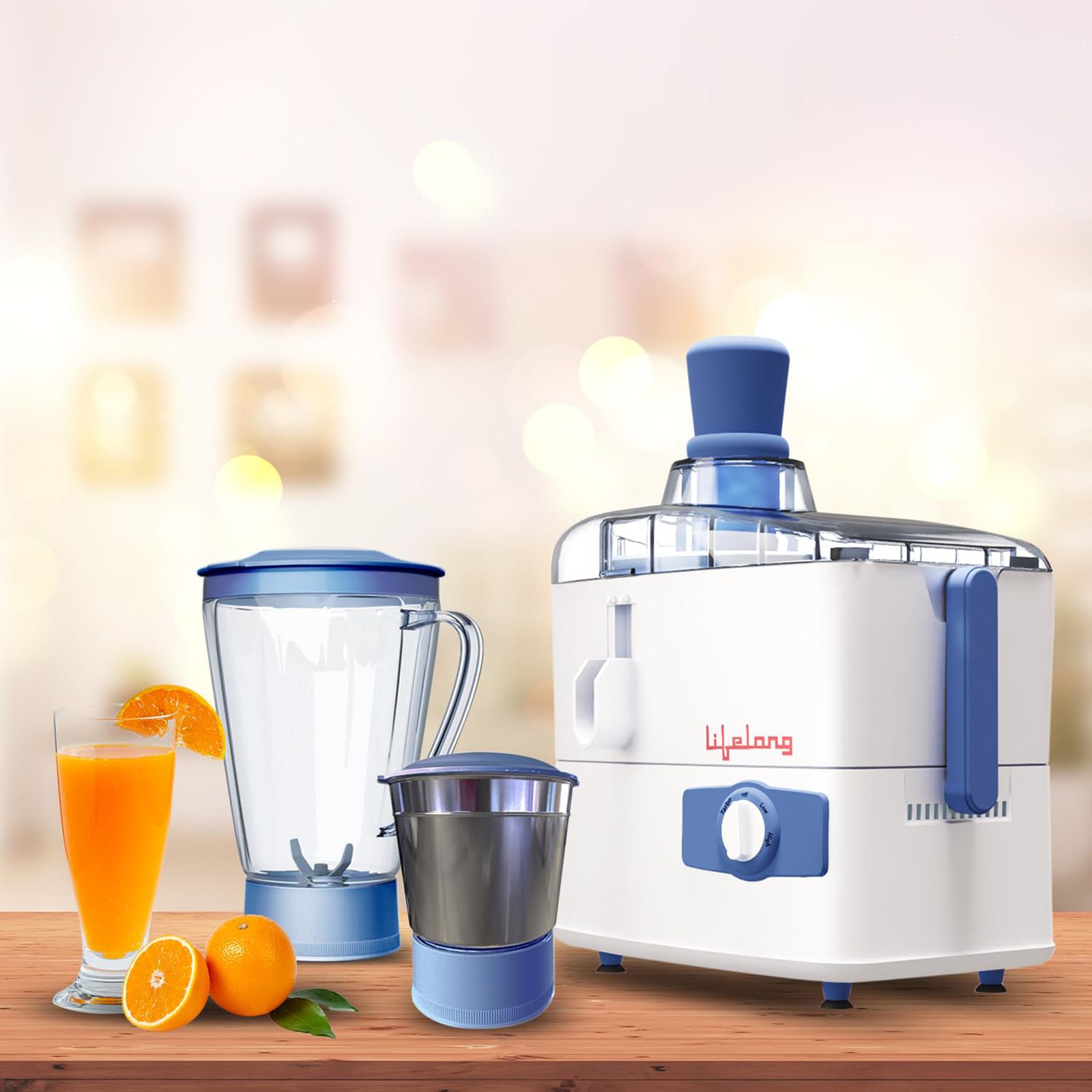 Lifelong LLJMG04 450 Watt 2 Jars Juicer Mixer Grinder (18000 RPM, 2 Speed Control, White & Blue)_7