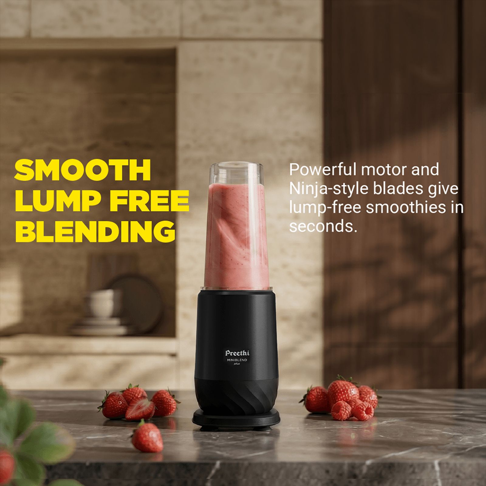 Preethi MINIBLEND plus 300 Watt 3 Jars Juicer Blender (25000 RPM, Secure Leak-Proof Jars, Black) Preethi MINIBLEND plus 300 Watt 3 Jars Juicer Blender (25000 RPM, Secure Leak-Proof Jars, Black)_4