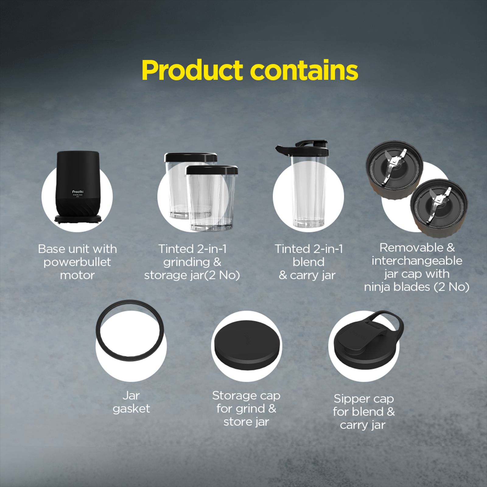 Preethi MINIBLEND plus 300 Watt 3 Jars Juicer Blender (25000 RPM, Secure Leak-Proof Jars, Black) Preethi MINIBLEND plus 300 Watt 3 Jars Juicer Blender (25000 RPM, Secure Leak-Proof Jars, Black)_7