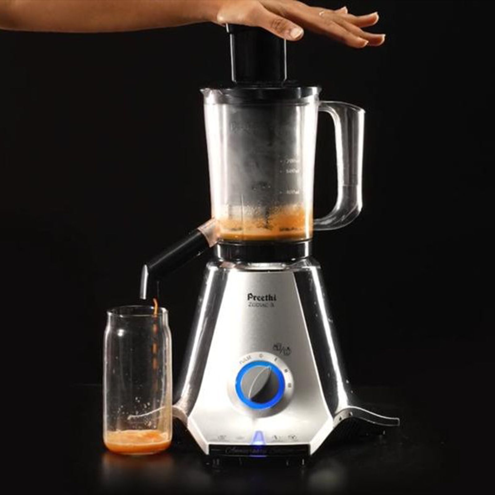 Preethi ZODIAC-X 750 Watt 6 Jars Juicer Mixer Grinder (25000 RPM, Effortless Atta Kneading, Silver & Black)_5