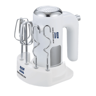 KENT 200 Watt 5 Speed Hand Blender with 4 Attachments (Built-In Overheating Protection, White)