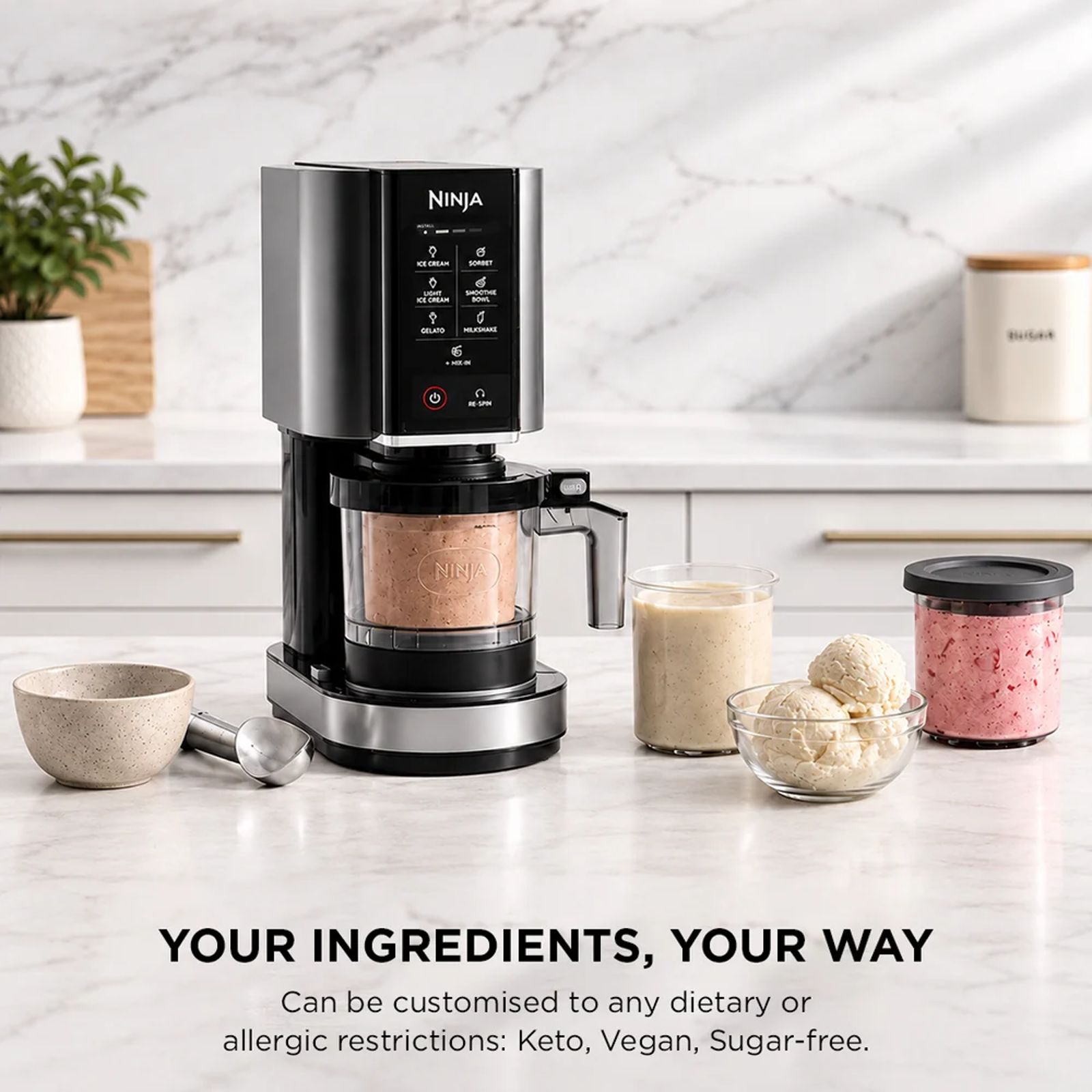 NINJA CREAMi 800 Watts Ice Cream Maker (Creamify Technology, NC300IN, Black & Grey) NINJA CREAMi 800 Watts Ice Cream Maker (Creamify Technology, NC300IN, Black & Grey)_4