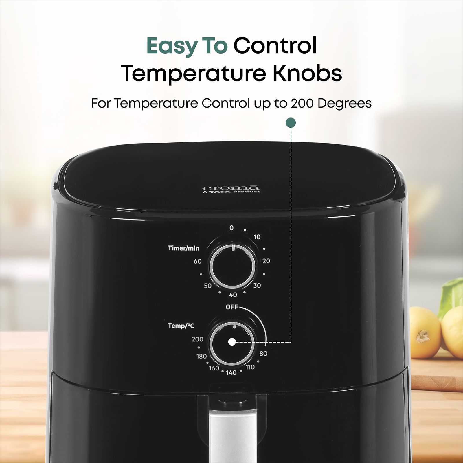 Croma 5L 1500 Watt Air Fryer with 360 Degree Air Circulation (Black) Croma 5L 1500 Watt Air Fryer with 360 Degree Air Circulation (Black)_7