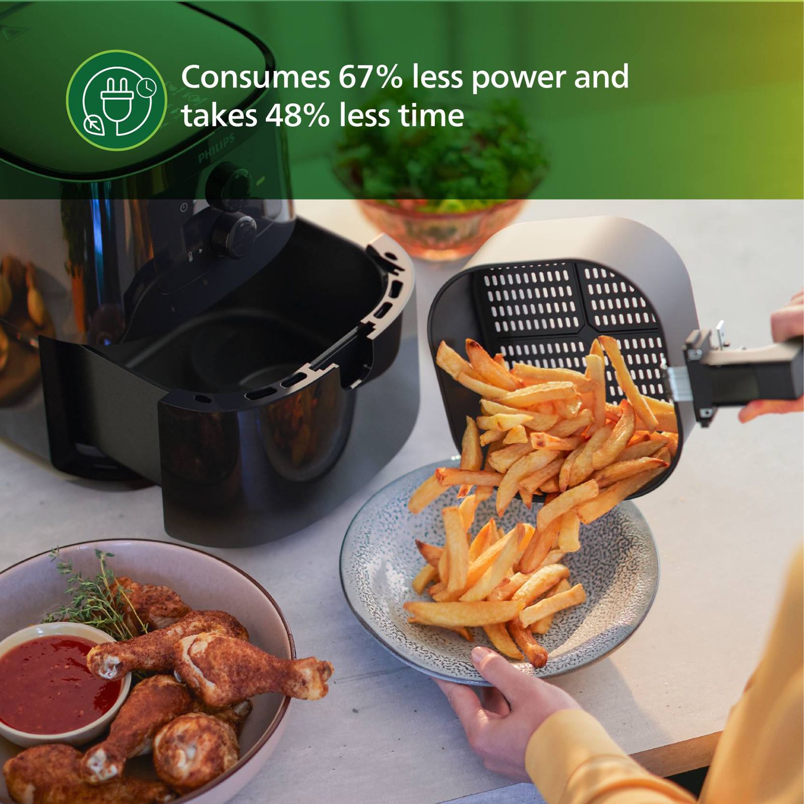 PHILIPS Spectre 4.1L 1400 Watt Air Fryer with Rapid Air Technology (Black)_9