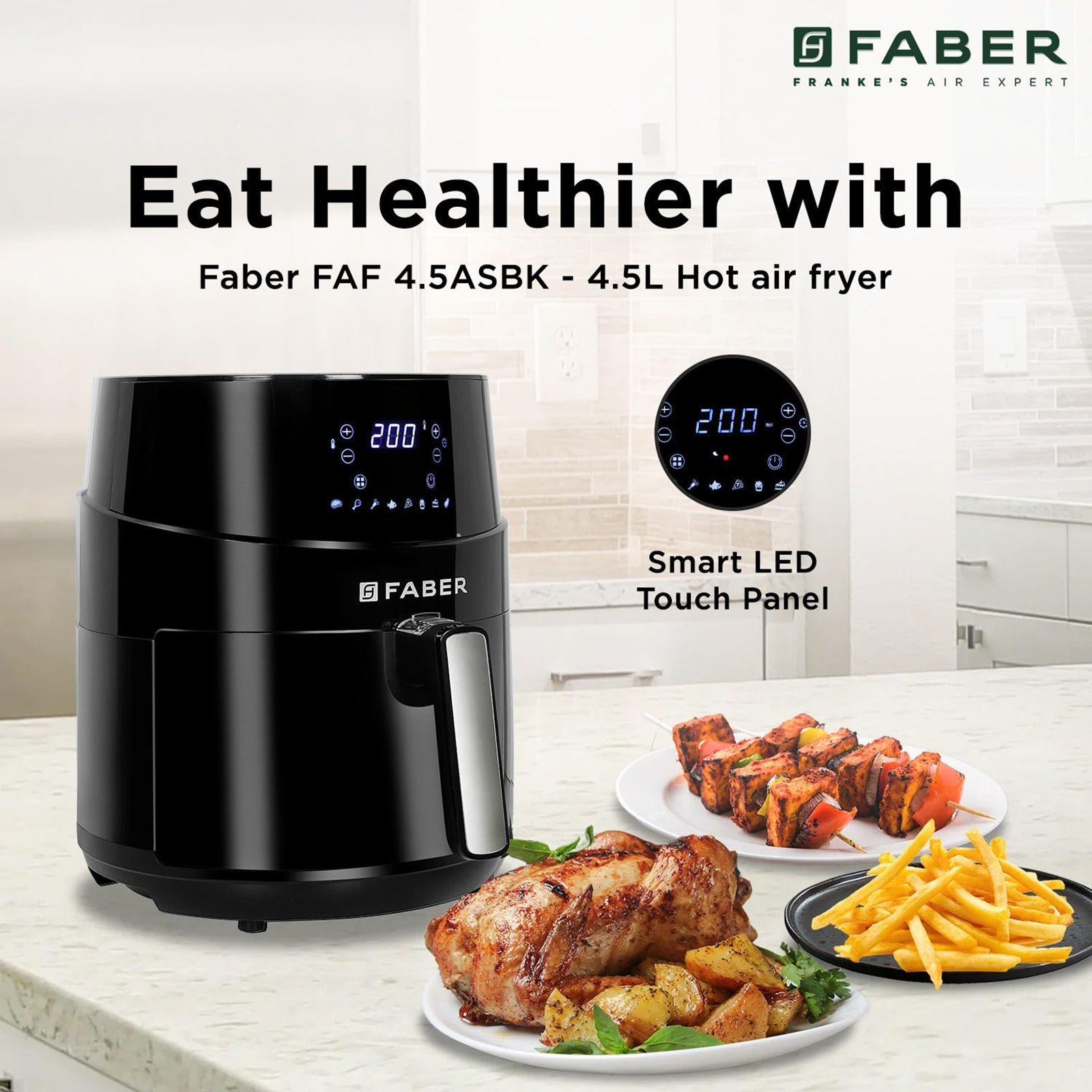 FABER 4.5L 1500 Watt Digital Air Fryer with Rapid Air Technology (Black) FABER 4.5L 1500 Watt Digital Air Fryer with Rapid Air Technology (Black)_19