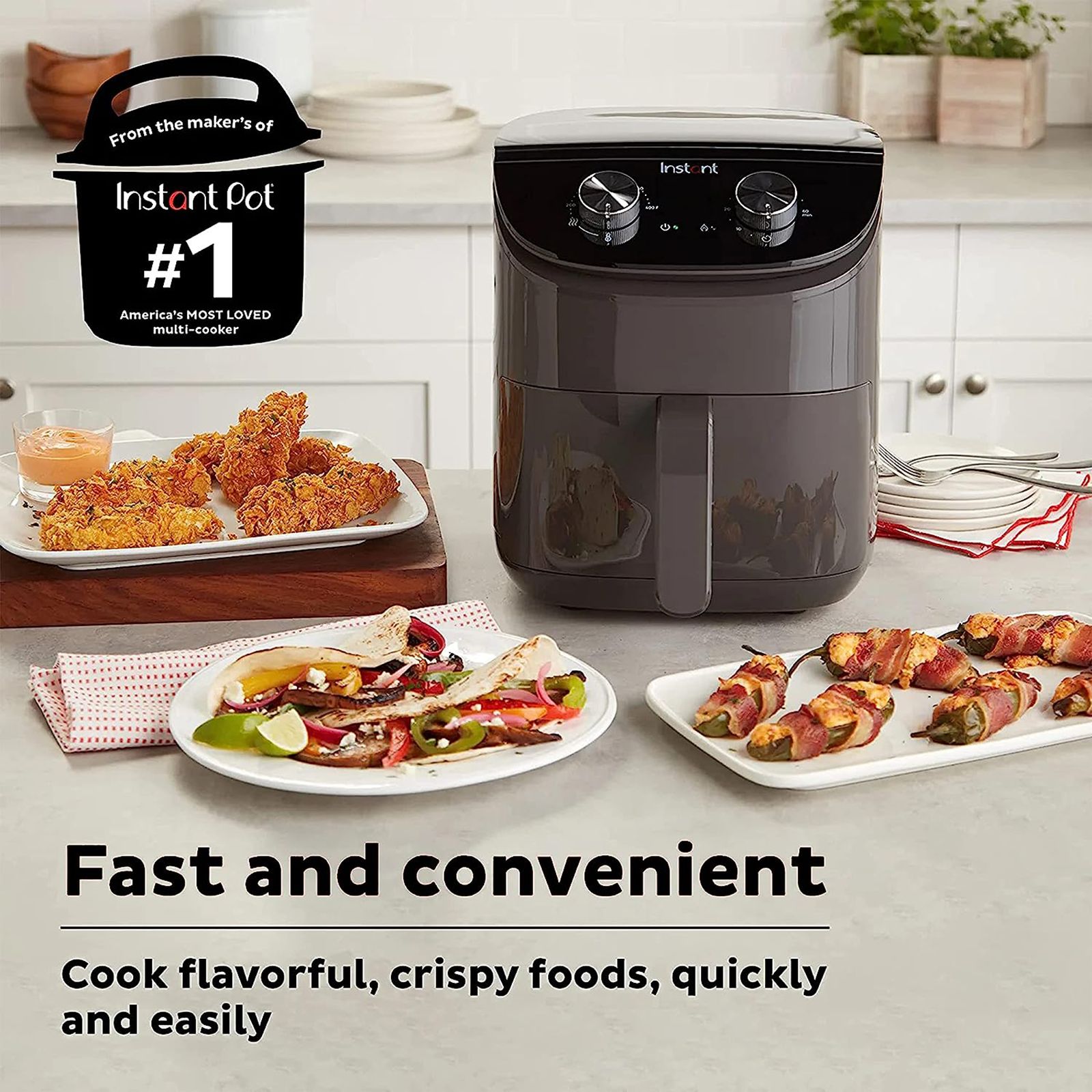 Instant Pot Vortex 3.8L 1500 Watt Essential Air Fryer with EvenCrisp Technology Uses 95 Percent Less Oil (Black) Instant Pot Vortex 3.8L 1500 Watt Essential Air Fryer with EvenCrisp Technology Uses 95 Percent Less Oil (Black)_5