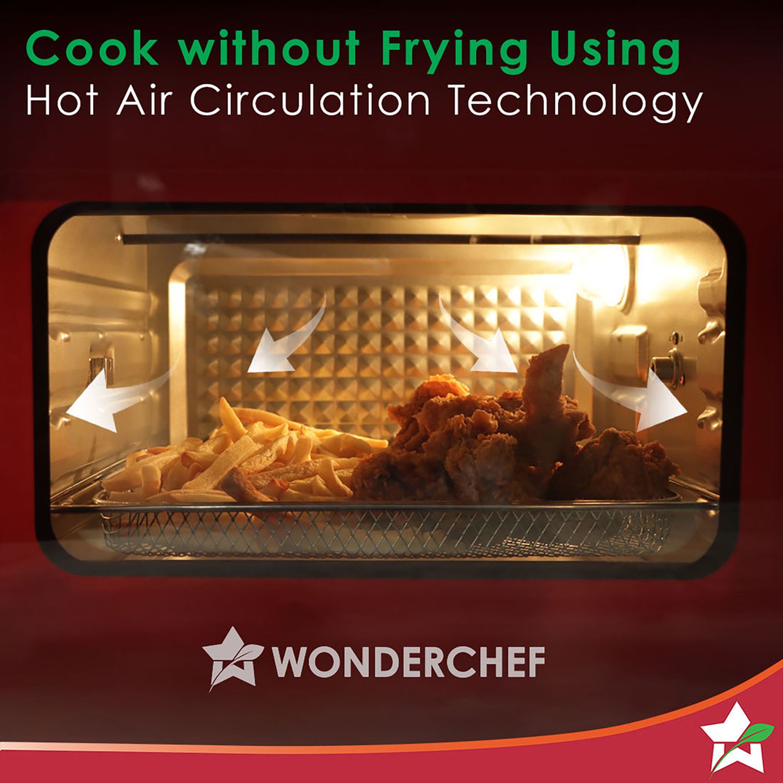 WONDERCHEF Crimson Edge 23L Air Fryer Microwave Oven with 360 Degree Hot Air Circulation Technology (Red) WONDERCHEF Crimson Edge 23L Air Fryer Microwave Oven with 360 Degree Hot Air Circulation Technology (Red)_4