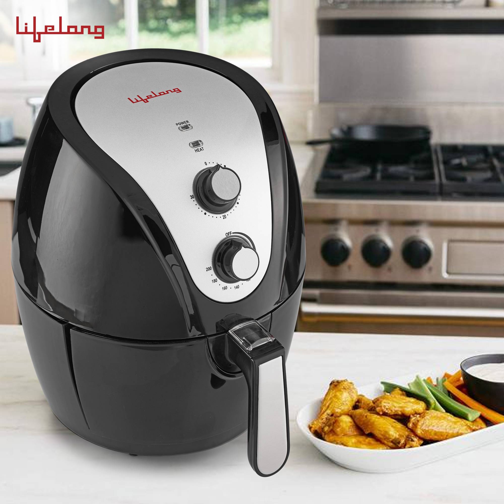 Lifelong Fryo 4.5L 1400 Watt Air Fryer with Rapid Air Technology (Black)_9