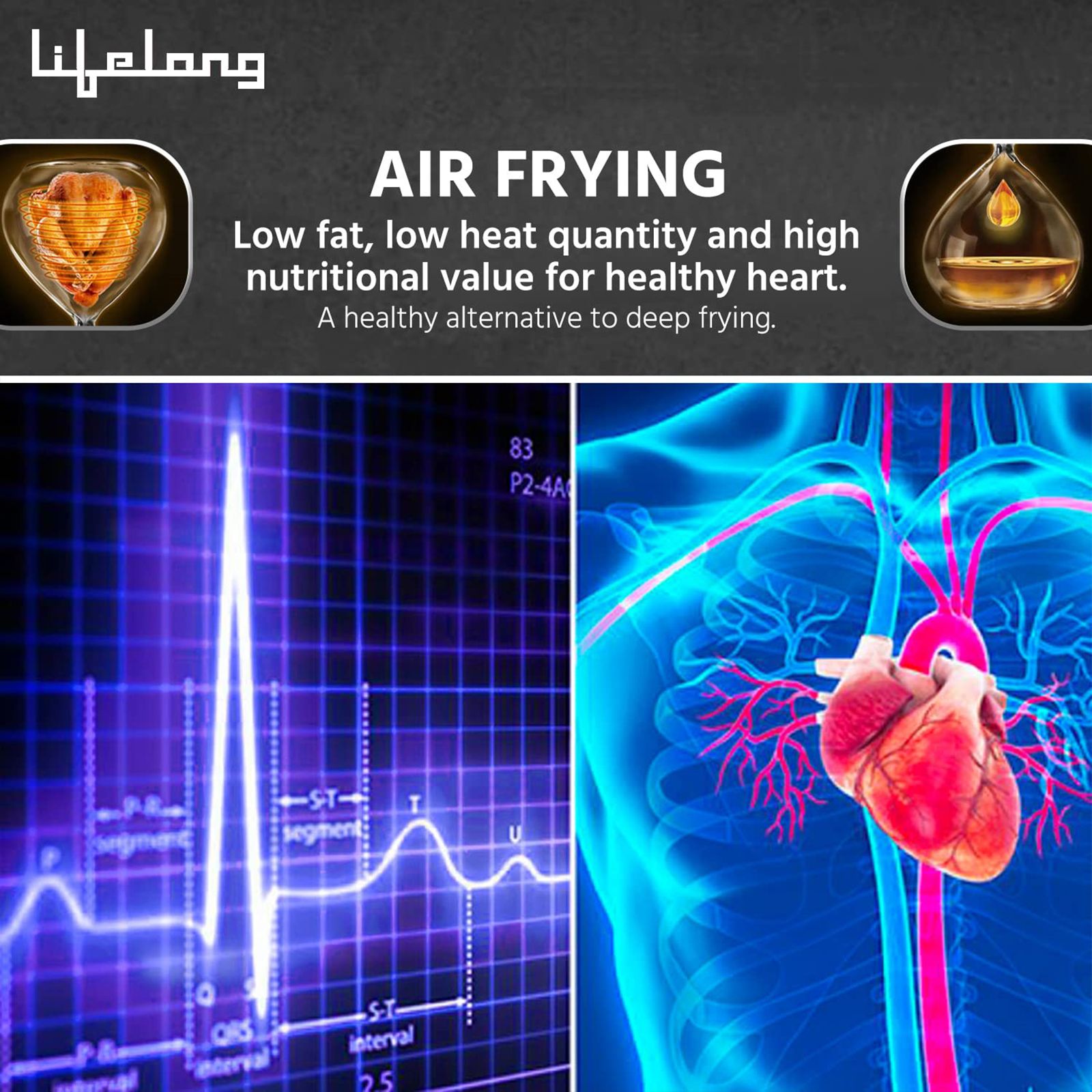 Lifelong Fryo 4.5L 1400 Watt Air Fryer with Rapid Air Technology (Black)_12