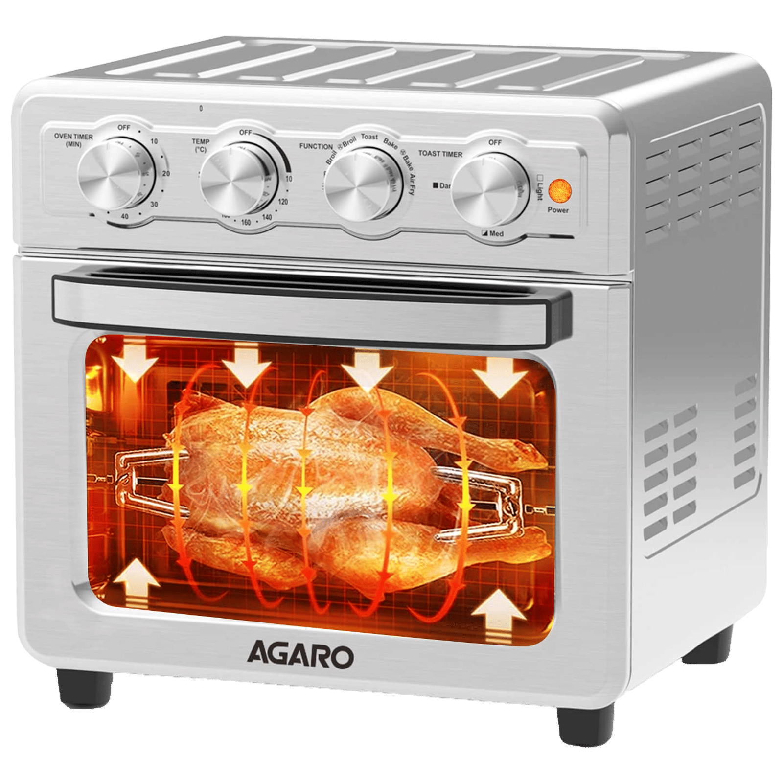 AGARO Regal 23L 1700 Watt Air Fryer with 360 Degree Heat Circulation Technology (Silver) AGARO Regal 23L 1700 Watt Air Fryer with 360 Degree Heat Circulation Technology (Silver)_1