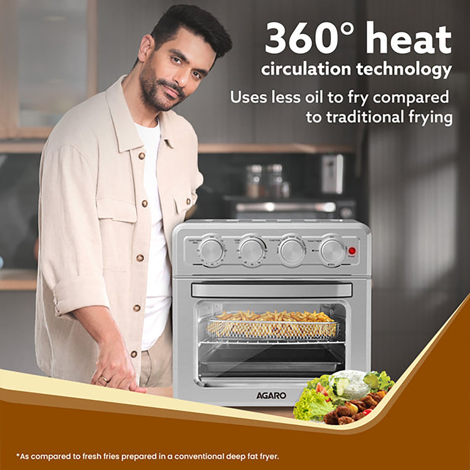 AGARO Regal 23L 1700 Watt Air Fryer with 360 Degree Heat Circulation Technology (Silver) AGARO Regal 23L 1700 Watt Air Fryer with 360 Degree Heat Circulation Technology (Silver)_8