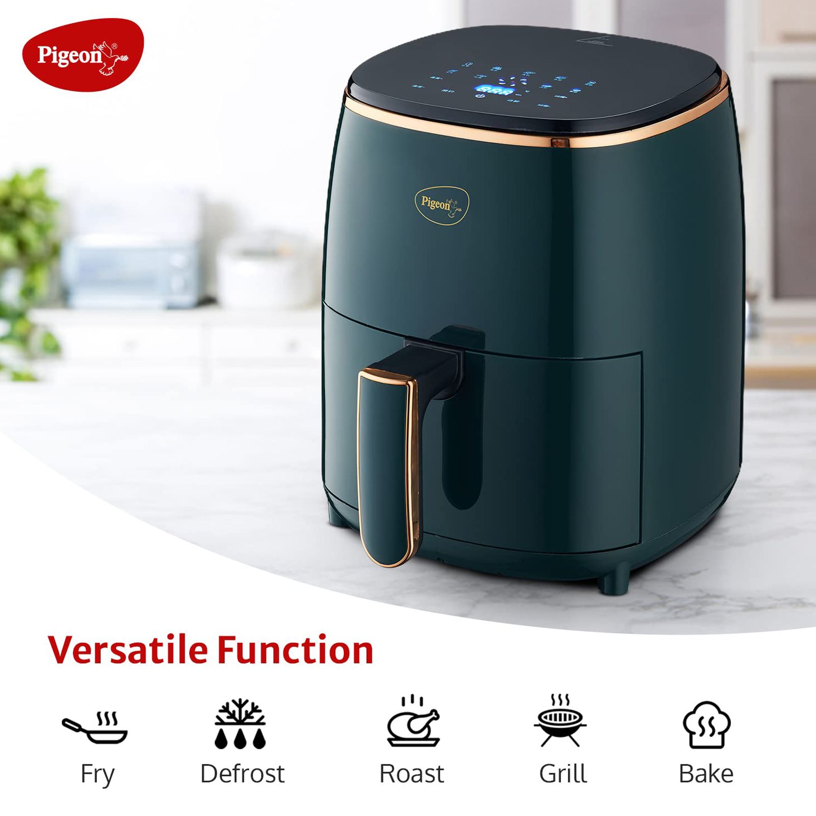 Pigeon Healthifry 4.2L 1200 Watt Digital Air Fryer with Air Circulation Technology (Green)_6