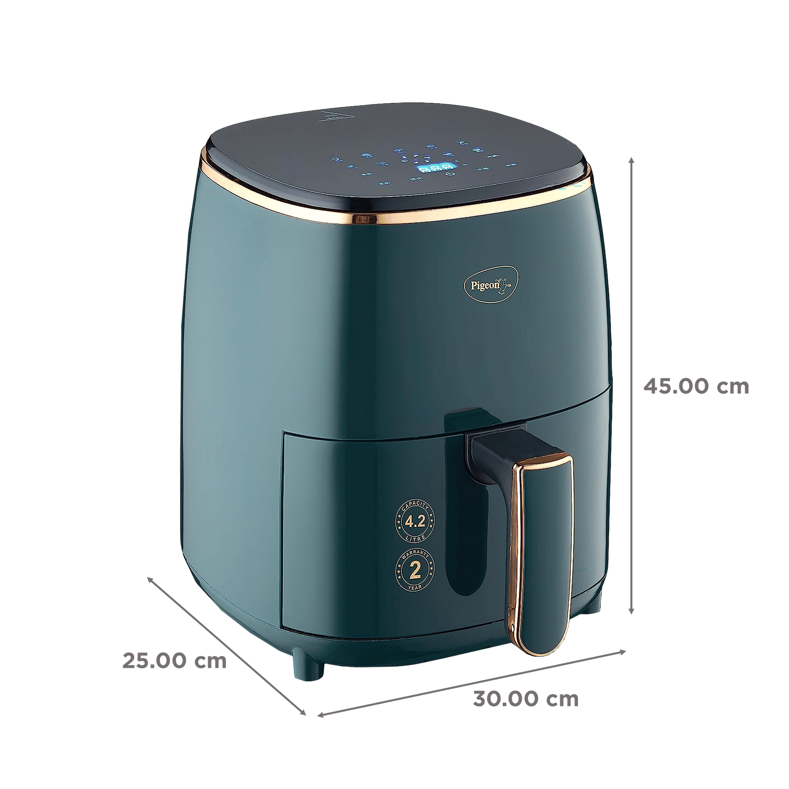 Pigeon Healthifry 4.2L 1200 Watt Digital Air Fryer with Air Circulation Technology (Green)_2