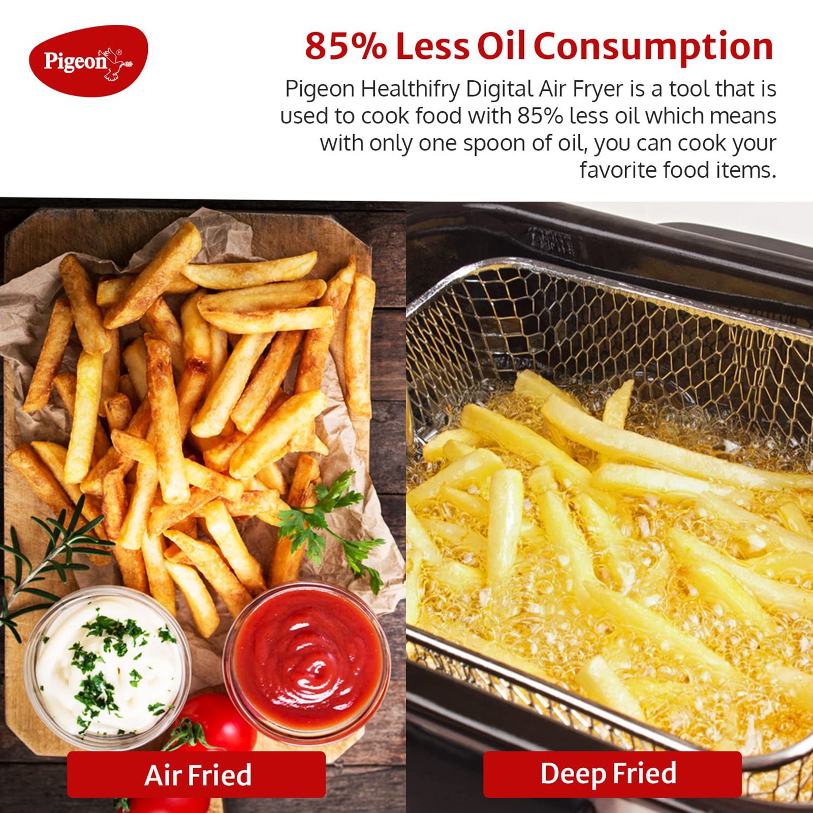 Pigeon Healthifry 4.2L 1200 Watt Digital Air Fryer with Air Circulation Technology (Green)_5
