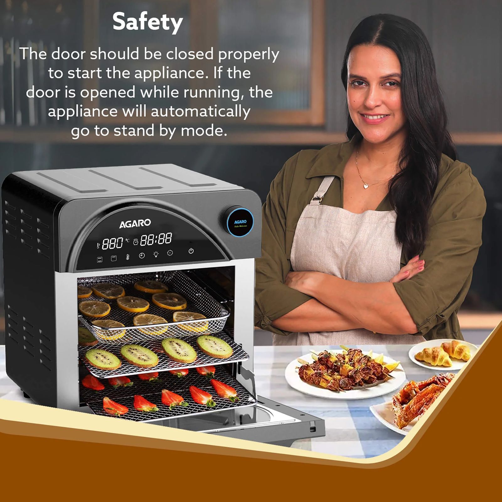 AGARO Royal 14.5L 1700 Watt Digital Air Fryer with 360 Degree Heat Circulation Technology (Dark Grey)_6