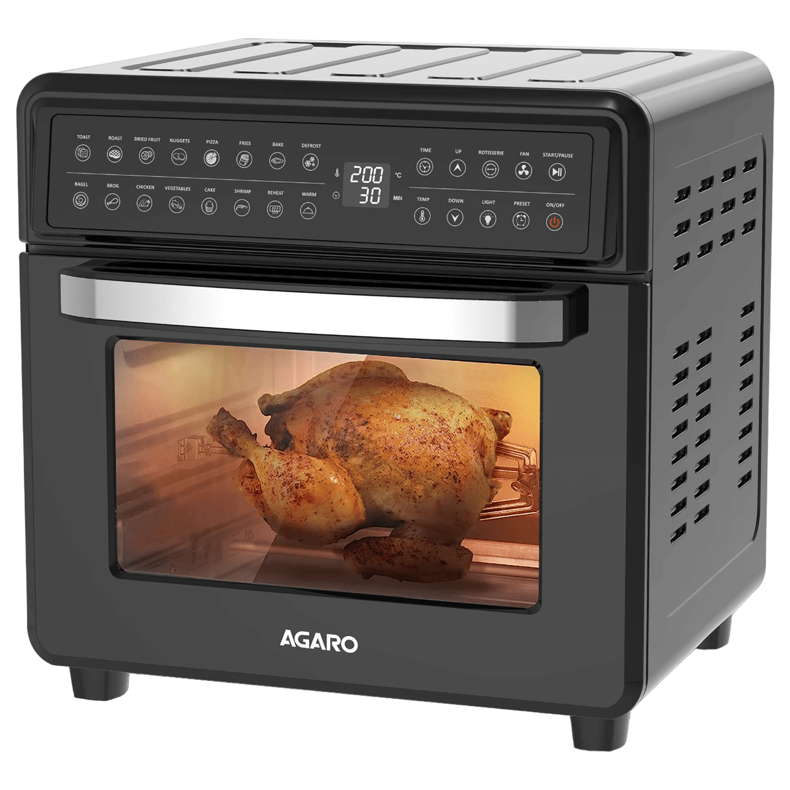 AGARO Regal Plus 23L 1800 Watt Digital Air Fryer with 360 Degree Hot Air Circulation Technology (Black)_1