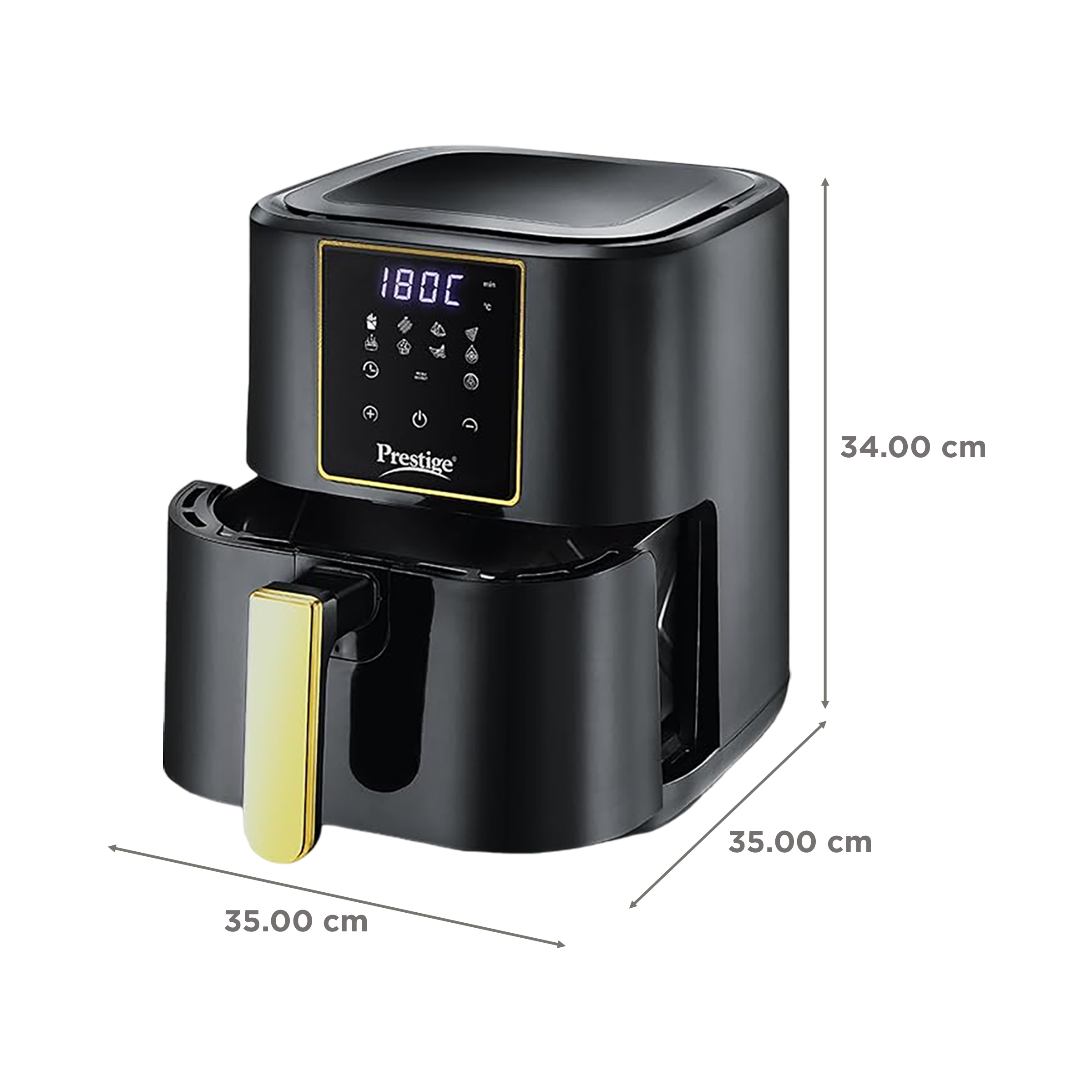 Prestige Nutrifry 4.5L 1200 Watt Digital Air Fryer with 8 Preset Menus (Black)_2