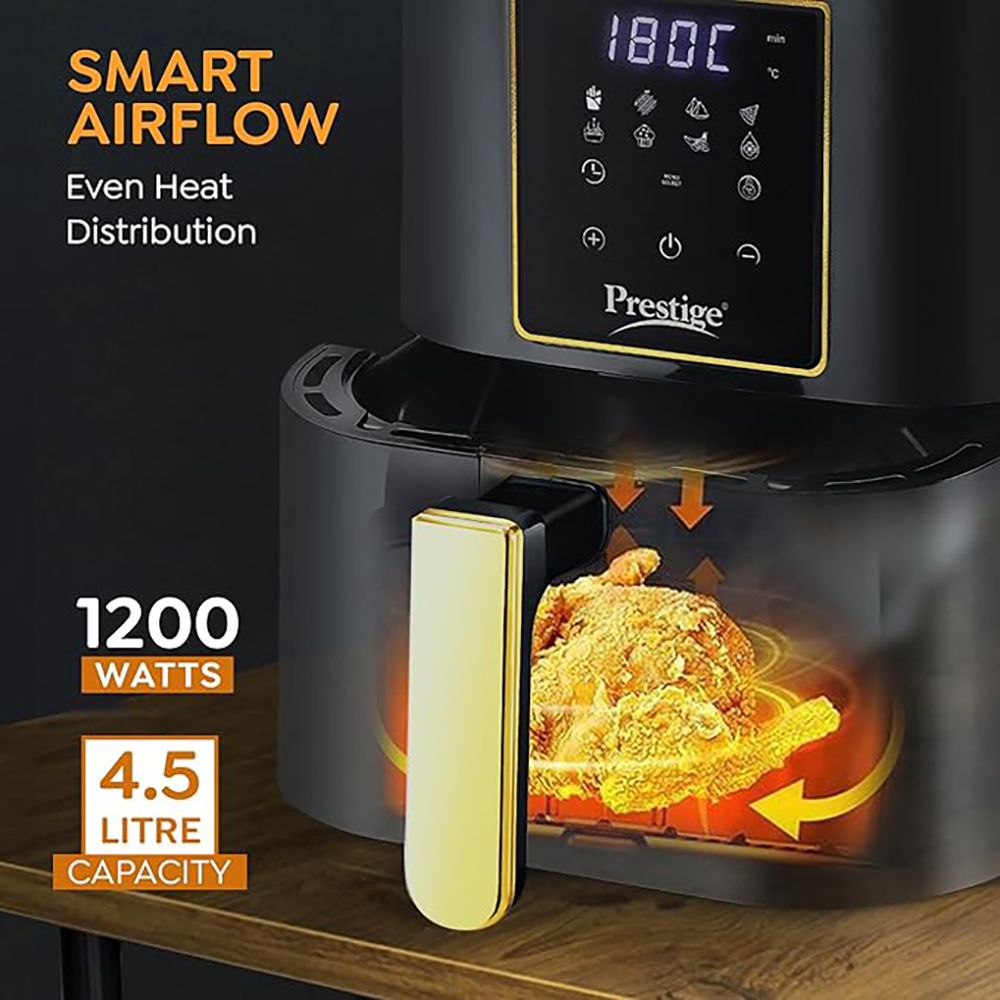 Prestige Nutrifry 4.5L 1200 Watt Digital Air Fryer with 8 Preset Menus (Black)_5