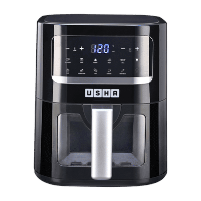 USHA iChef Smart 4.5L 1350 Watt Digital Air Fryer with Turbo Air Circulation Technology (Black)