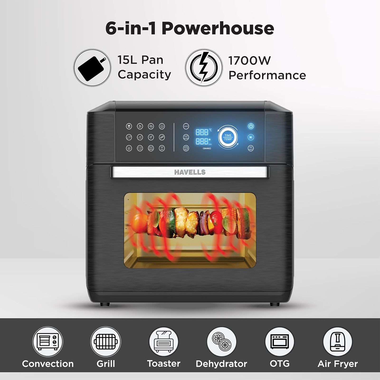 HAVELLS Avanza 15L 1700 Watt Digital Air Fryer with 14 Preset Menus (Black) HAVELLS Avanza 15L 1700 Watt Digital Air Fryer with 14 Preset Menus (Black)_3
