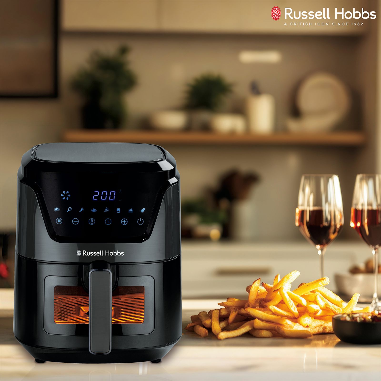 Russell Hobbs Sizzle Air 5.5L 1350 Watt Air Fryer with 8-in-1 Pre-Set Programs (Black)_7