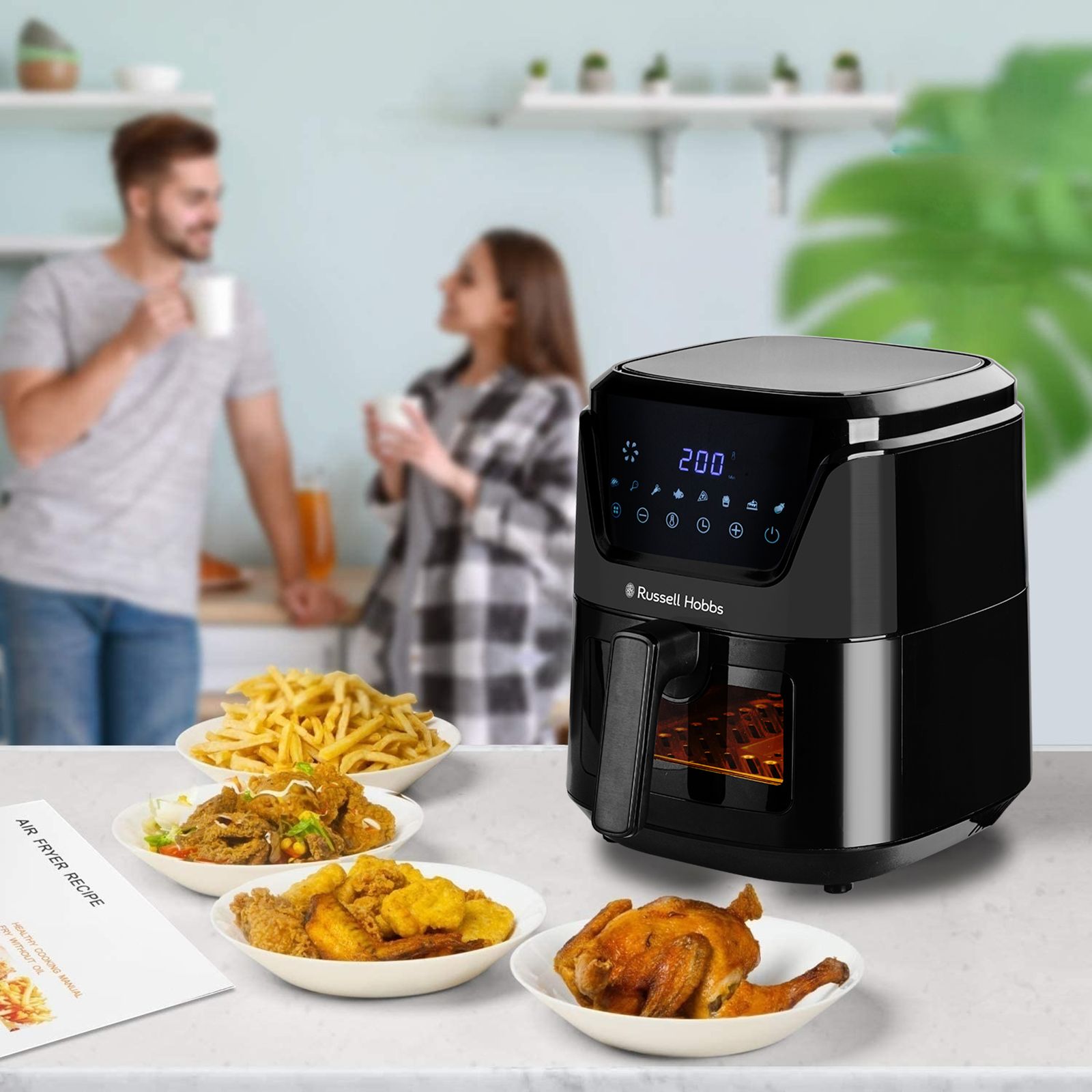 Russell Hobbs Sizzle Air 5.5L 1350 Watt Air Fryer with 8-in-1 Pre-Set Programs (Black)_8