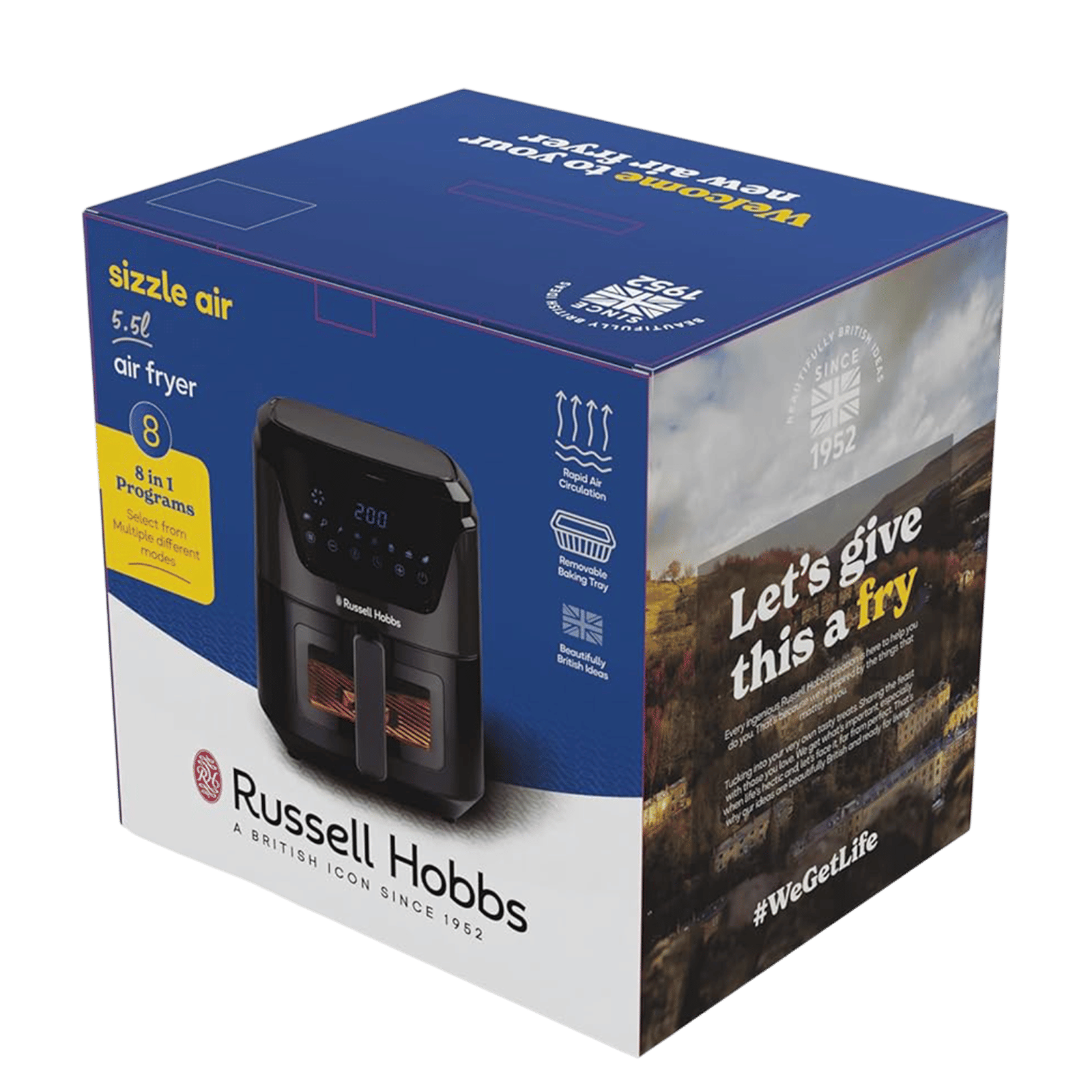 Russell Hobbs Sizzle Air 8L 1700 Watt Air Fryer with 8-in-1 Pre-Set Programs (Black) Russell Hobbs Sizzle Air 8L 1700 Watt Air Fryer with 8-in-1 Pre-Set Programs (Black)_7