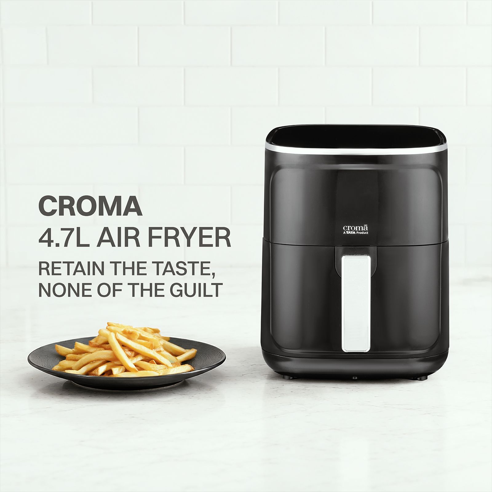 Croma 4.7L 1400 Watt Digital Air Fryer with 360 Degree Hot Air Circulation (Black)_4