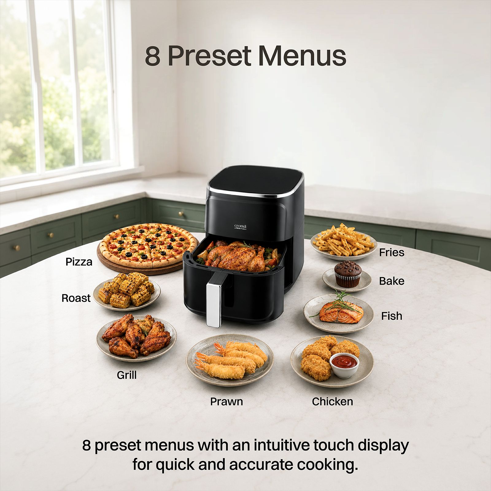 Croma 4.7L 1400 Watt Digital Air Fryer with 360 Degree Hot Air Circulation (Black)_6