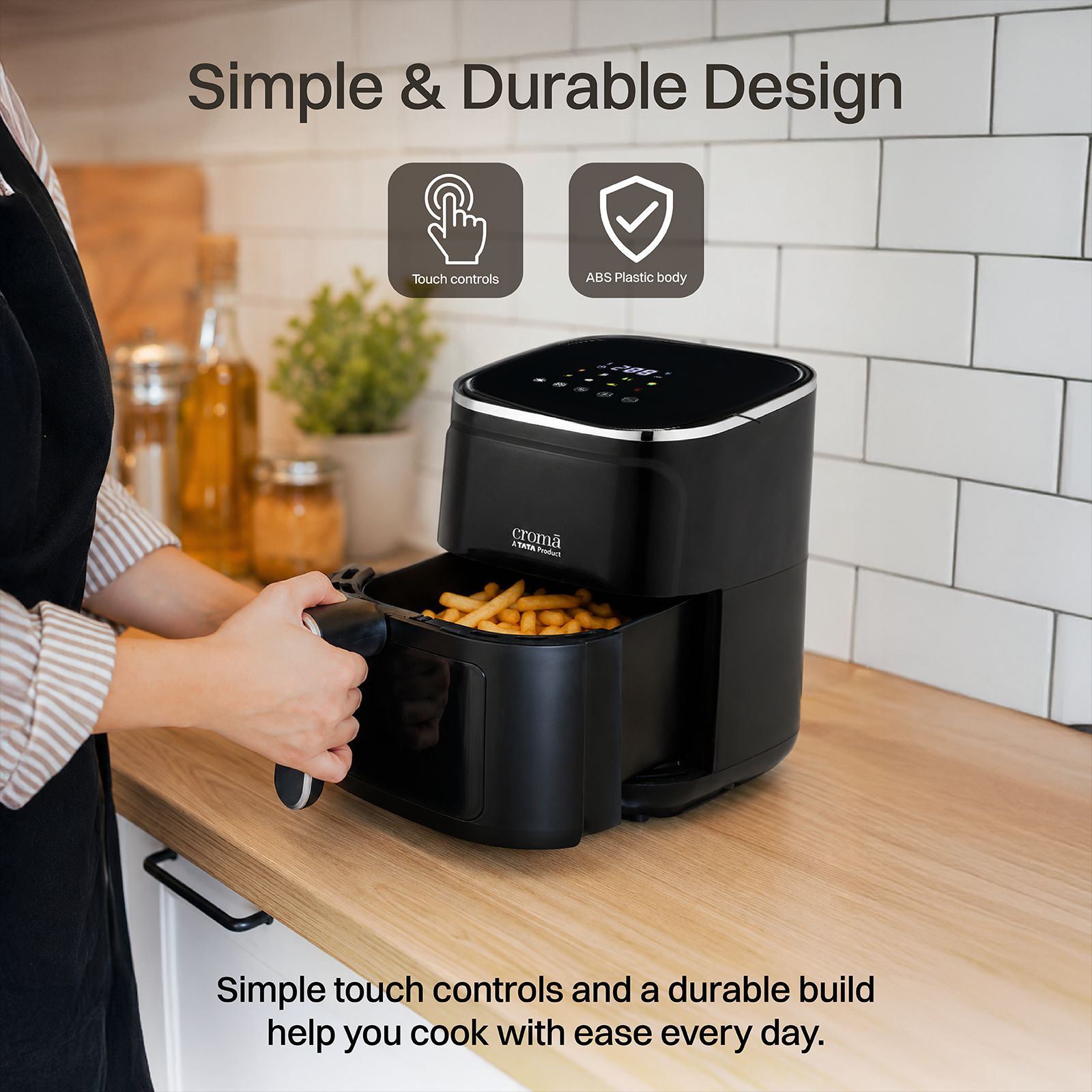 Croma 4.7L 1400 Watt Digital Air Fryer with 360 Degree Hot Air Circulation (Black)_8