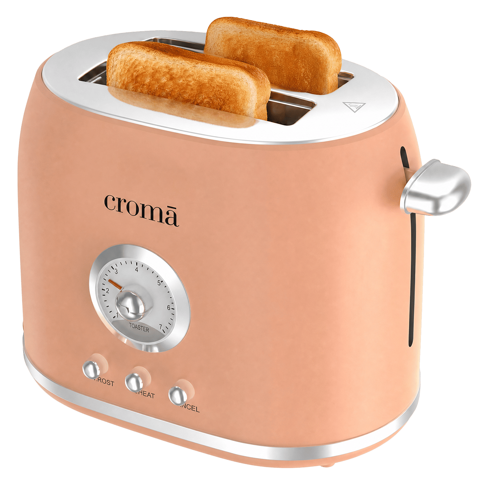 Croma 800W 2 Slice Pop-Up Toaster with Removable Crumb Tray (Peach) Croma 800W 2 Slice Pop-Up Toaster with Removable Crumb Tray (Peach)_1