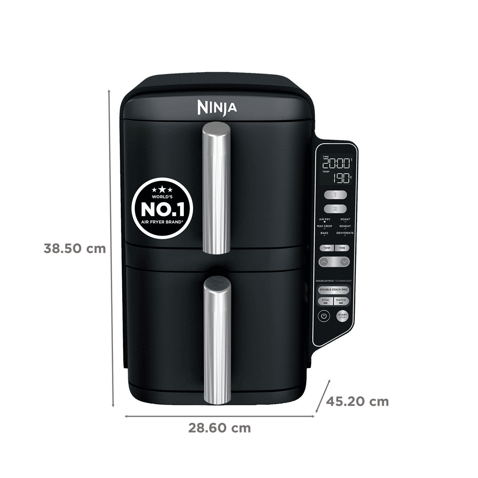 Ninja Double Stack 7.6L 2470 Watt Digital Air Fryer with Max Crisp Technology (Black) Ninja Double Stack 7.6L 2470 Watt Digital Air Fryer with Max Crisp Technology (Black)_2