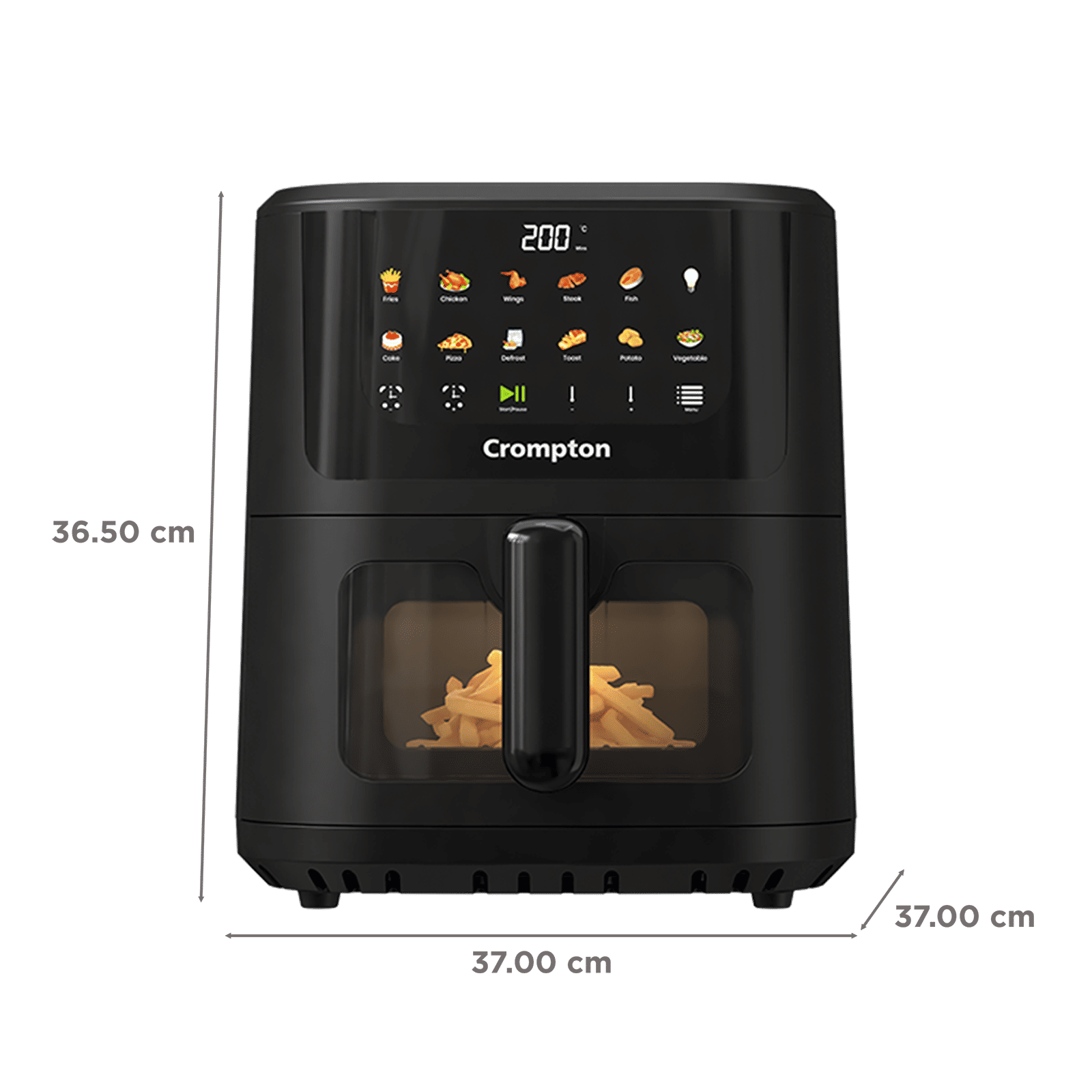 Crompton AMEO PRO 5.5L 1350 Watt Digital Air Fryer with 11 Preset Menus (Black) Crompton AMEO PRO 5.5L 1350 Watt Digital Air Fryer with 11 Preset Menus (Black)_2