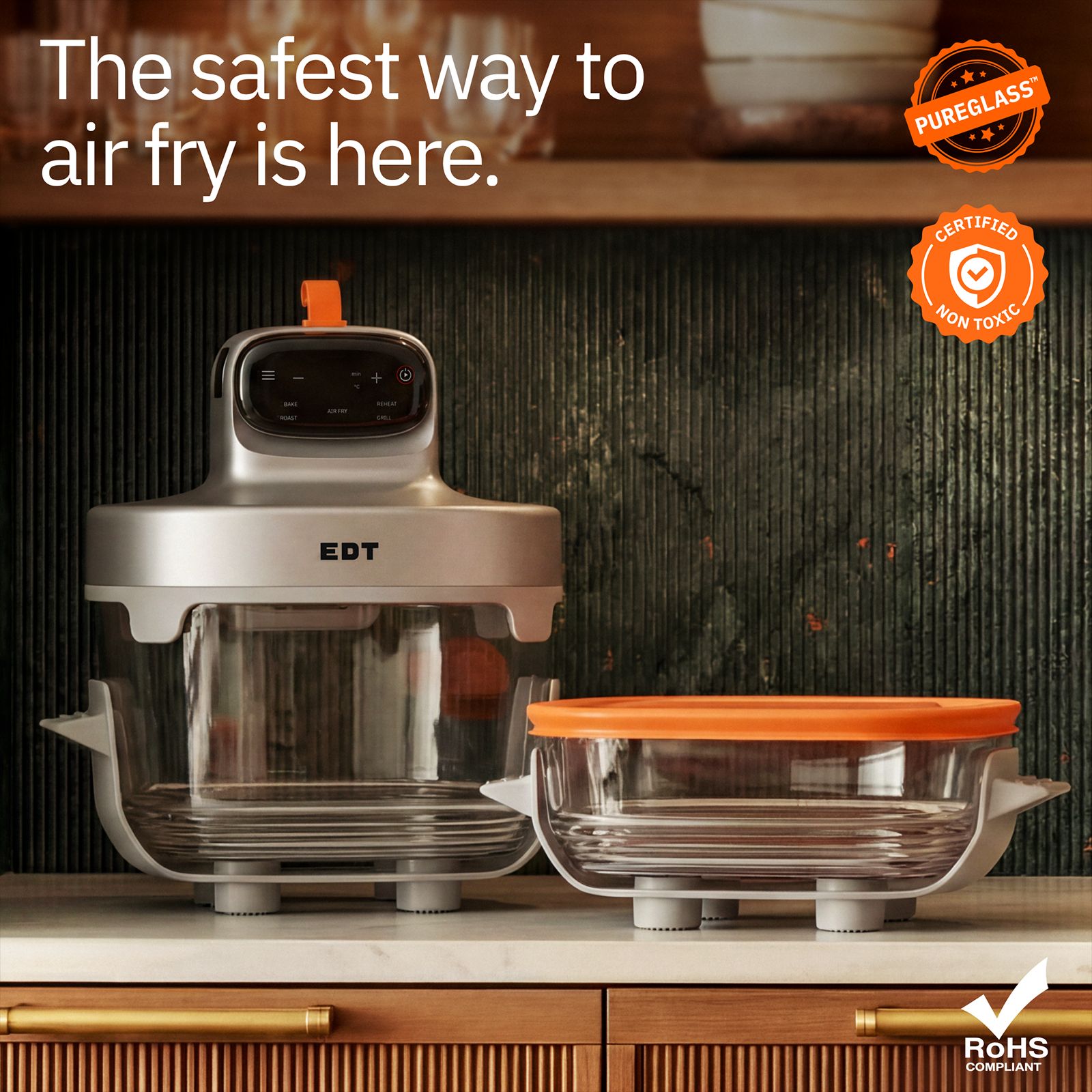 EDT LUMA Dual Bowl (4.5L & 2.5L) 1500 Watt Digital Air Fryer with NutriRetain Technology (Grey Matter) EDT LUMA Dual Bowl (4.5L & 2.5L) 1500 Watt Digital Air Fryer with NutriRetain Technology (Grey Matter)_2