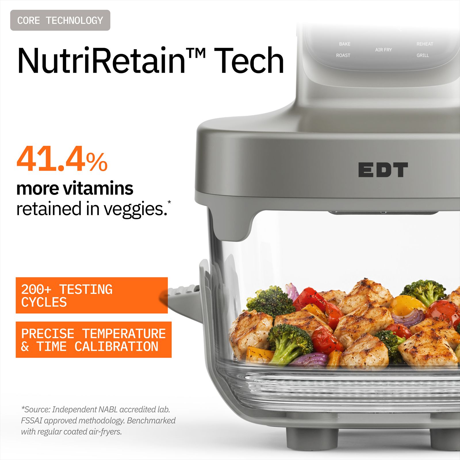 EDT LUMA Dual Bowl (4.5L & 2.5L) 1500 Watt Digital Air Fryer with NutriRetain Technology (Grey Matter) EDT LUMA Dual Bowl (4.5L & 2.5L) 1500 Watt Digital Air Fryer with NutriRetain Technology (Grey Matter)_6