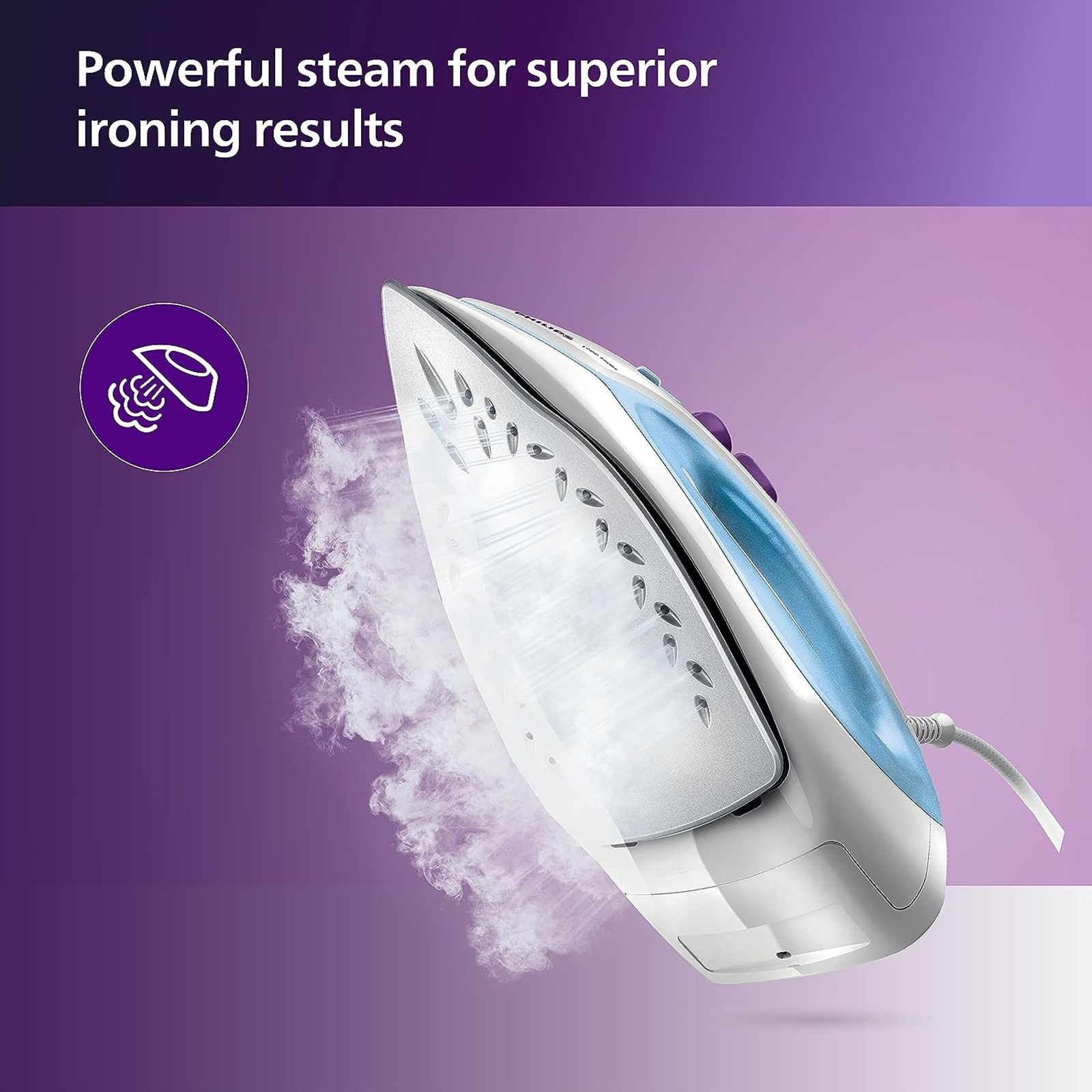 PHILIPS EasySpeed 14 1440 Watts 180ml Steam Iron (Quick Heat-up, Blue) PHILIPS EasySpeed 14 1440 Watts 180ml Steam Iron (Quick Heat-up, Blue)_4