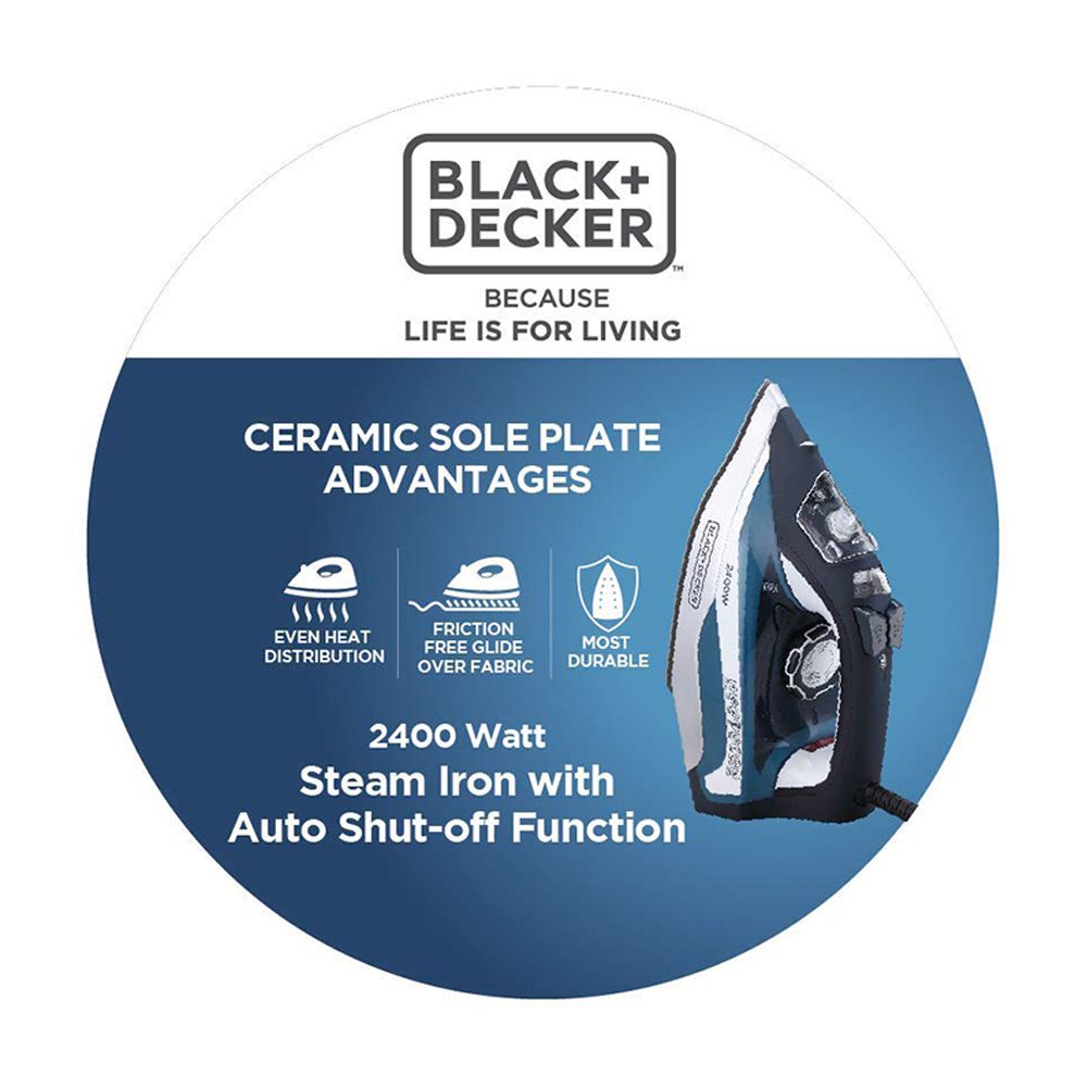 Black & Decker 2400 Watts 380ml Steam Iron (Auto Shut Off, BXIR2401IN, Blue)_10