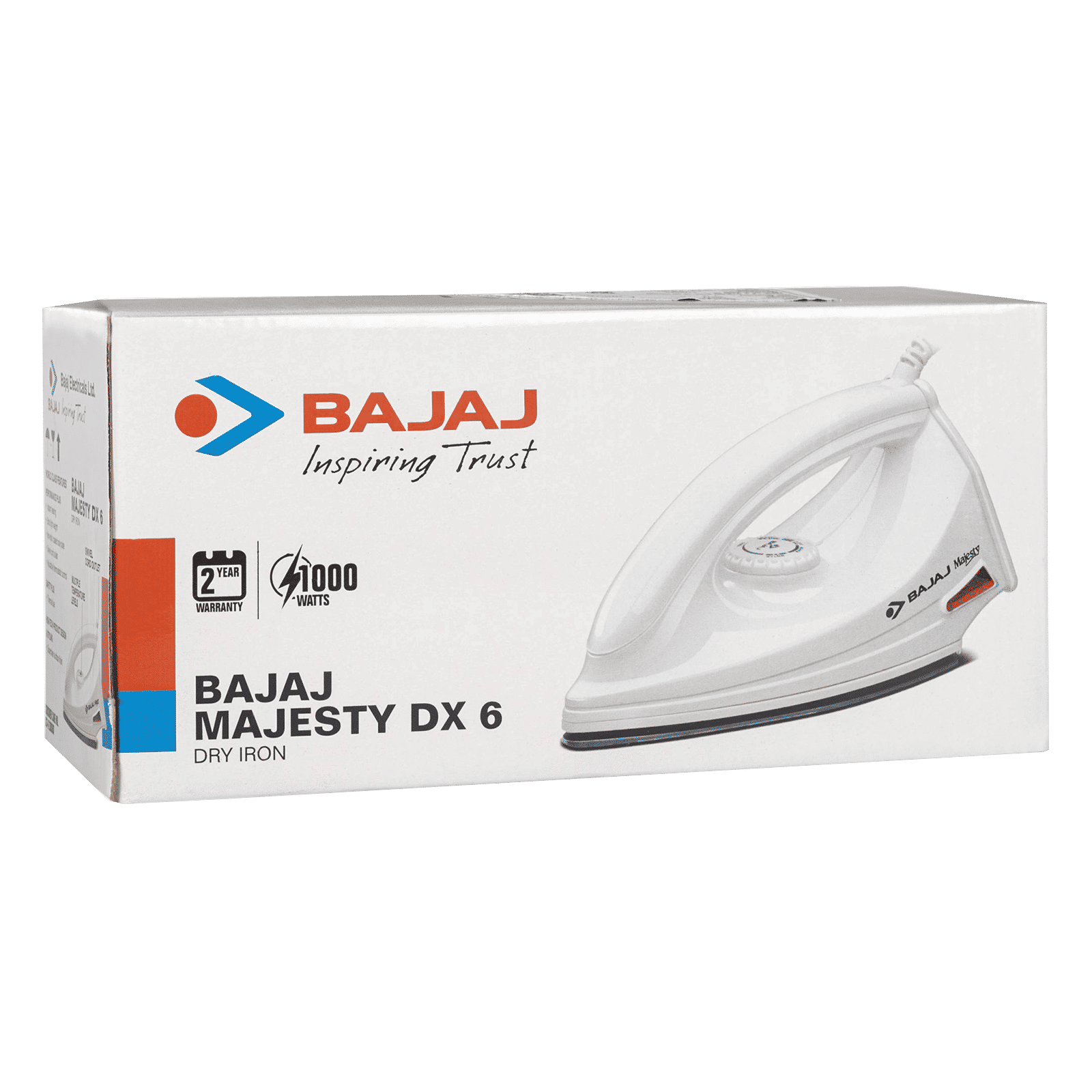 BAJAJ Majesty DX 6 1000 Watts Dry Iron (German Coating Technology, White)_11