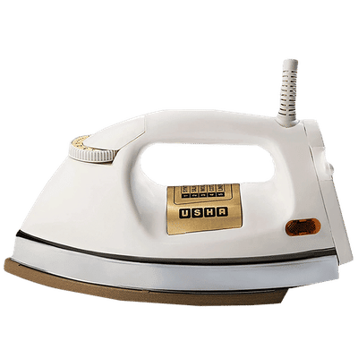 USHA EI 3710 1000 Watts Dry Iron (360 Degree Swivel Cord, White)