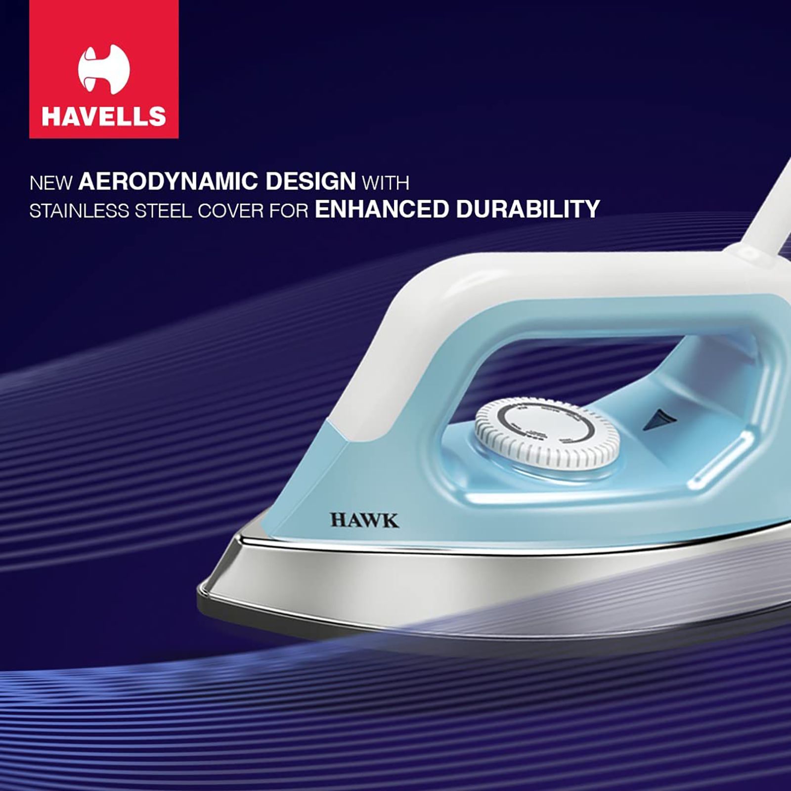 HAVELLS Hawk 1100 Watts Dry Iron (Thermal Fuse, Blue & White)_5