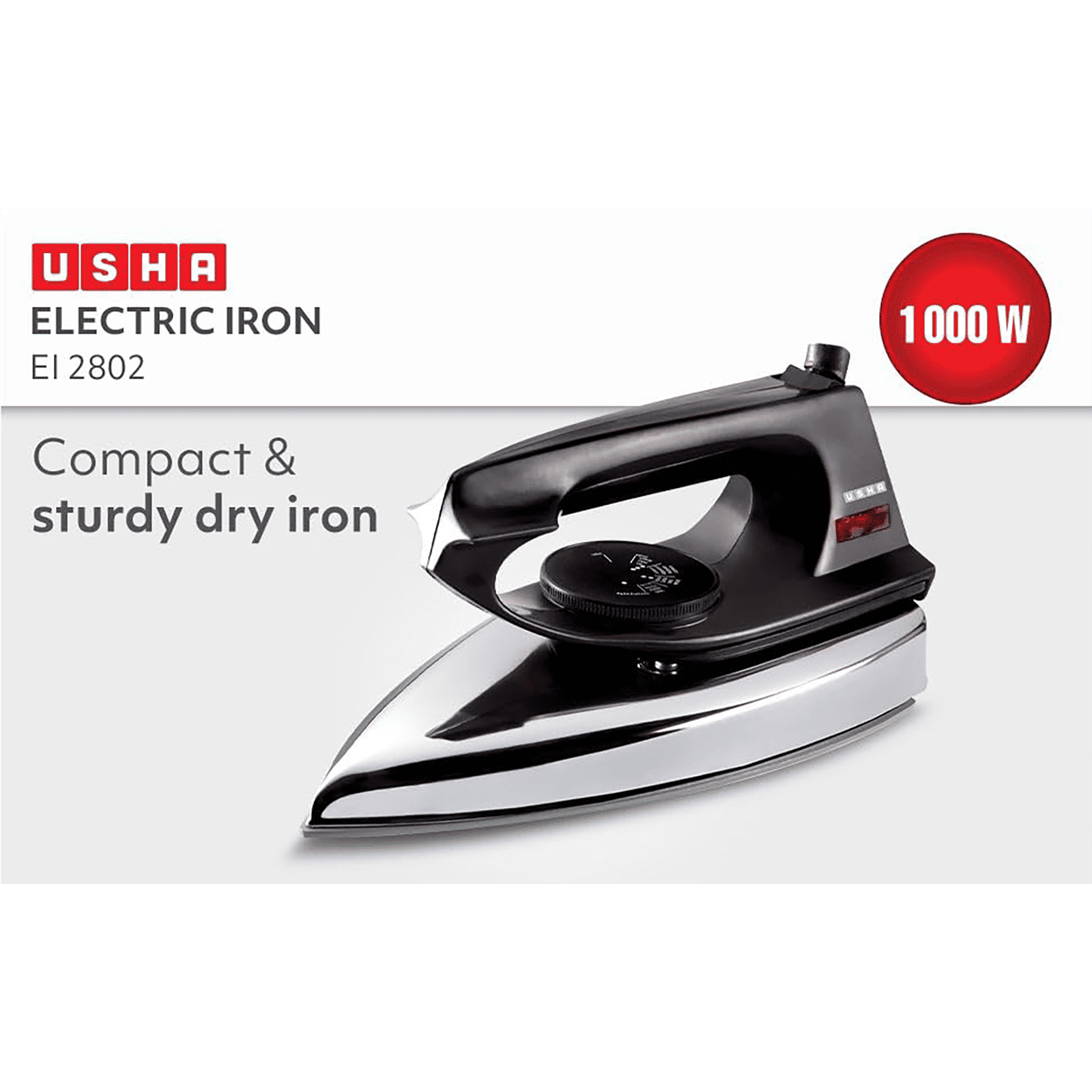 USHA El 2802 1000 Watts Dry Iron (Non Stick Soleplate, White)_4