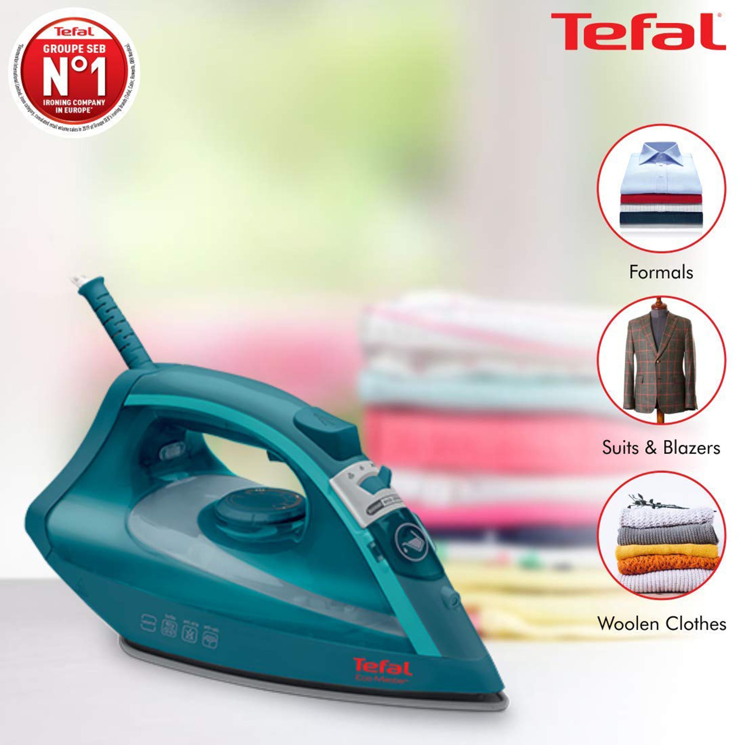 Tefal Eco Master 1800 Watts 200ml Steam Iron (Smooth-Gliding Non-Stick Soleplate, FV1720O1, Turkish Blue)_8