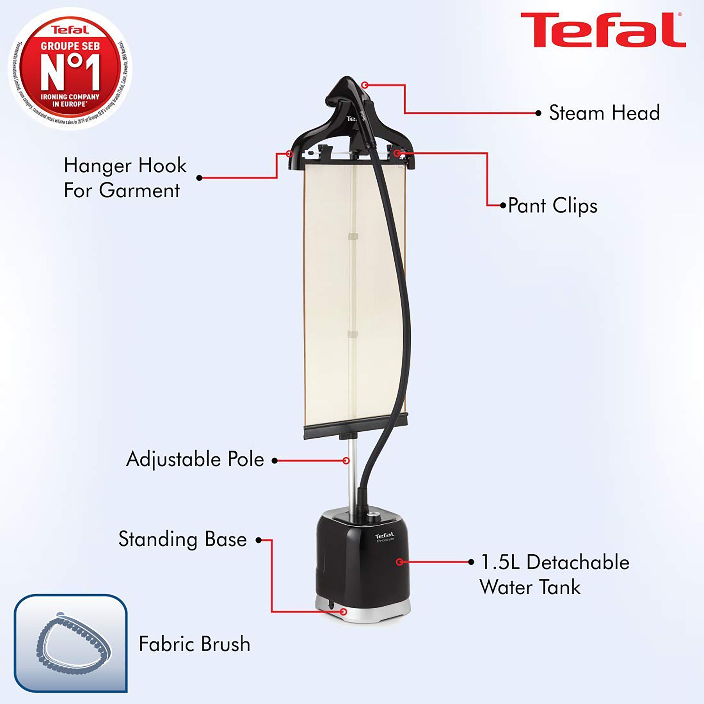 Tefal Pro Style 1800 Watts Standing Garment Steamer (1500ml Water Tank, Self Cleaning, Black) Tefal Pro Style 1800 Watts Standing Garment Steamer (1500ml Water Tank, Self Cleaning, Black)_5