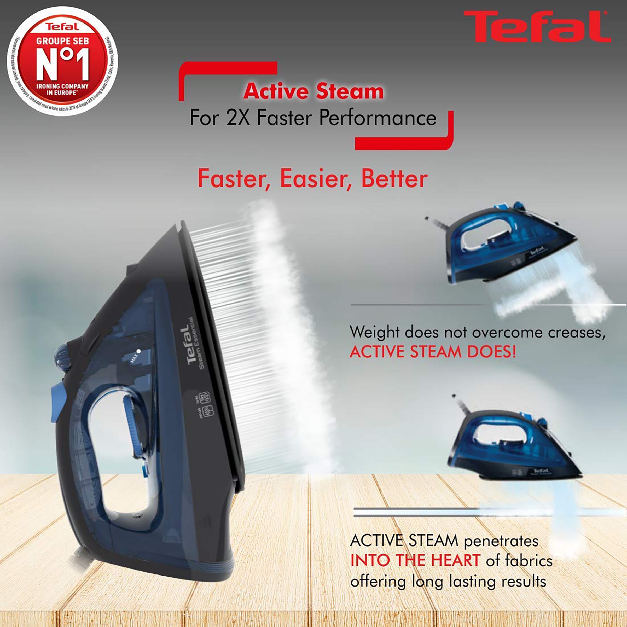 Tefal Steam Essential 1200 Watts 150ml Steam Iron (Anti-Drip Feature, Blue) Tefal Steam Essential 1200 Watts 150ml Steam Iron (Anti-Drip Feature, Blue)_9