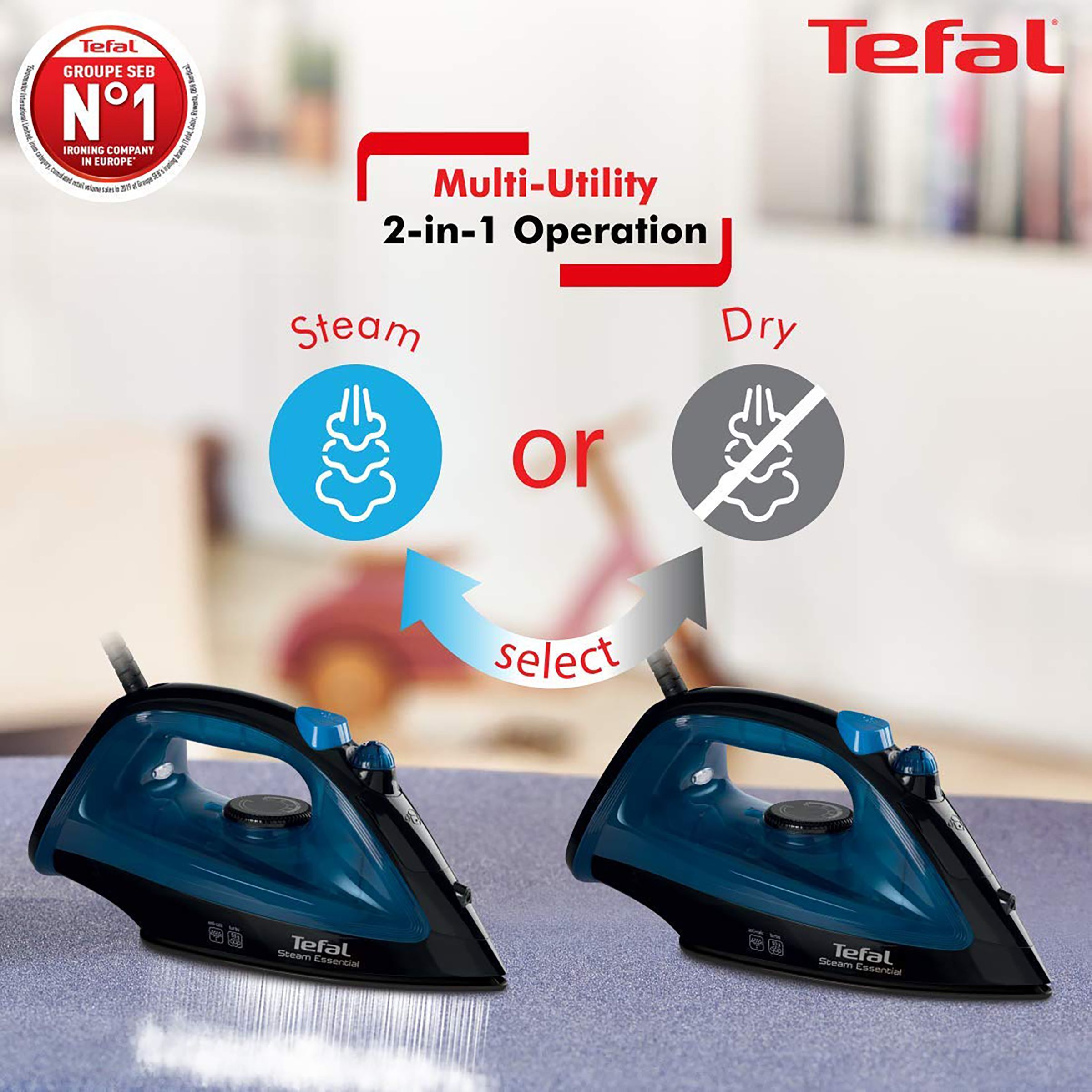 Tefal Steam Essential 1200 Watts 150ml Steam Iron (Anti-Drip Feature, Blue) Tefal Steam Essential 1200 Watts 150ml Steam Iron (Anti-Drip Feature, Blue)_8
